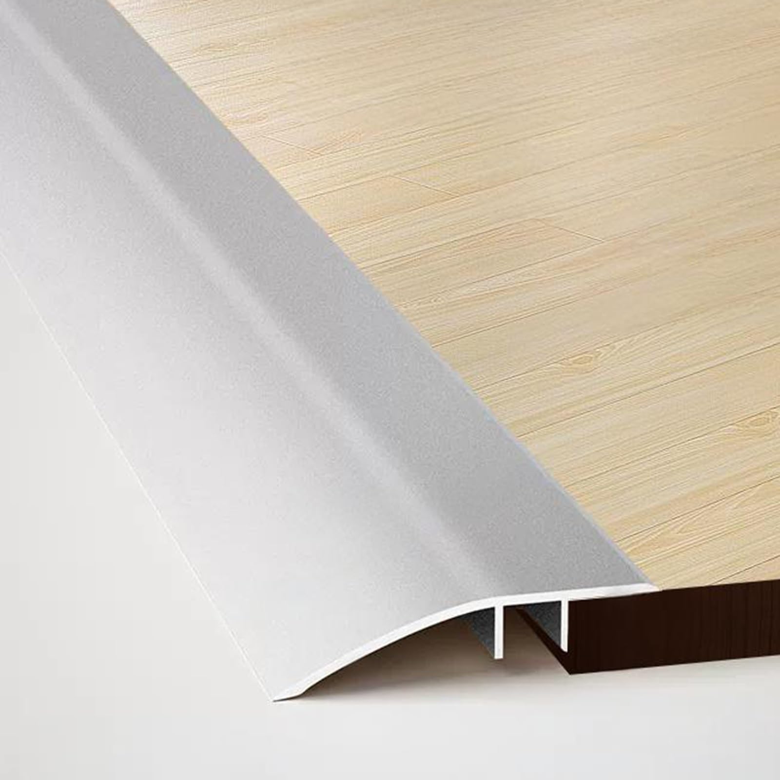 Listwa progowa do drzwi (L 90 cm) aluminiowa listwa redukcyjna, srebrna listwa przejściowa do płytek wejściowych i regulacji wysokości (90 x 4,3 cm)