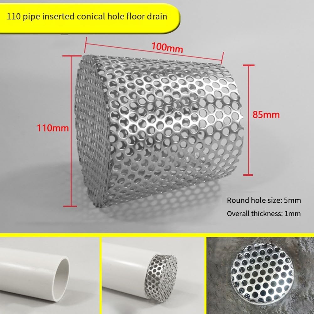 Filtro de Drenaje de Piso Resistente de Acero Inoxidable 304 antiobstrucción, Adecuado para Usar en Jardines, Balcones y áreas de Piscina.