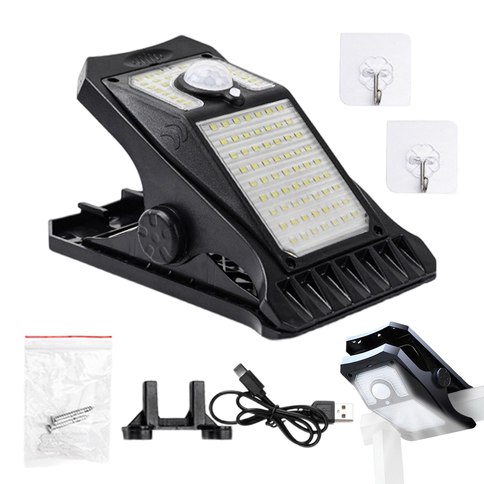 Luces solares con pinza impermeables IP65 que activan su sensor de movimiento en patios 8