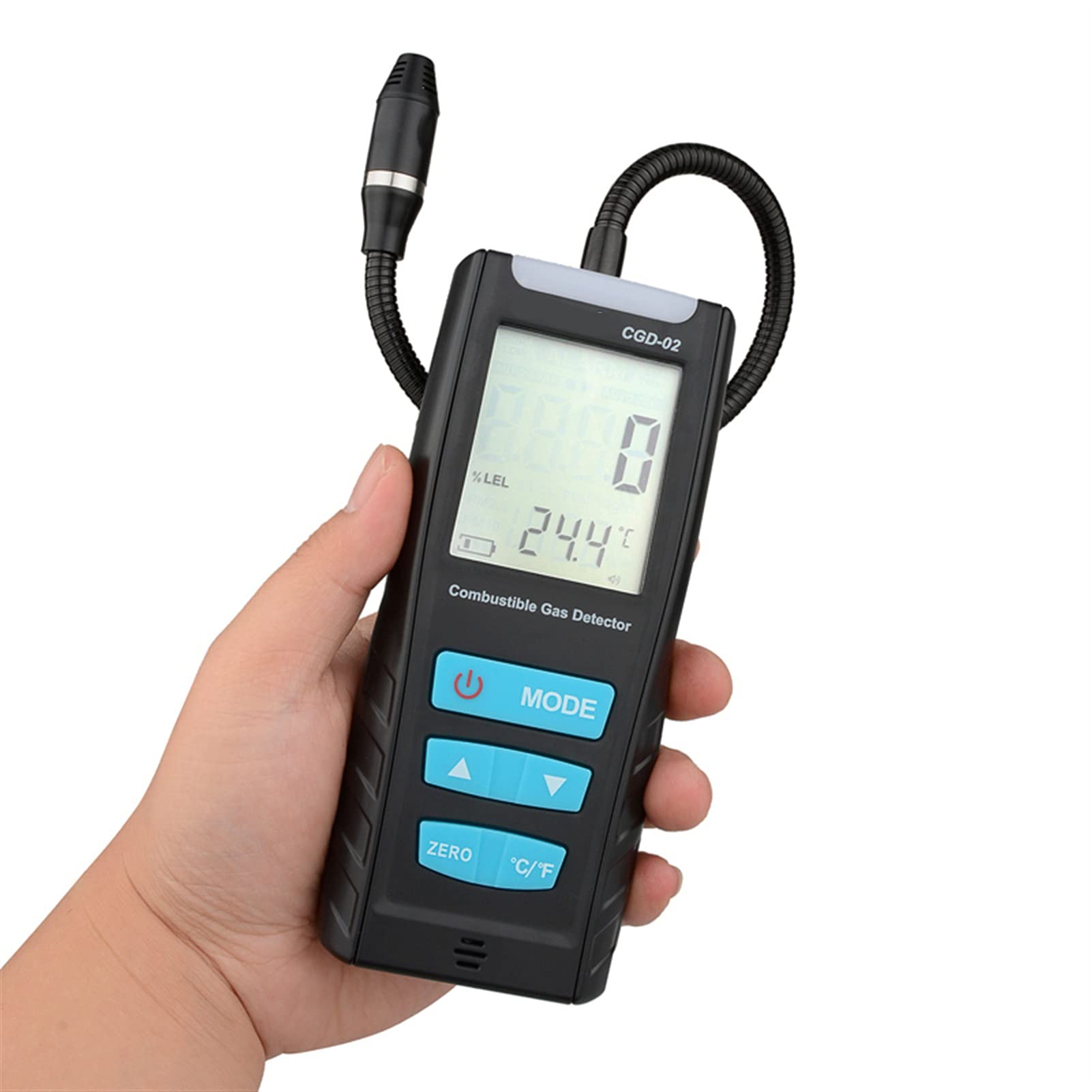 Gas Detector, LCD Gas Analyzer Tester Meter Automotive Combustible Gas Sensor Air Quality Monitor Gas Leak Detector With Sound Shock Alarm