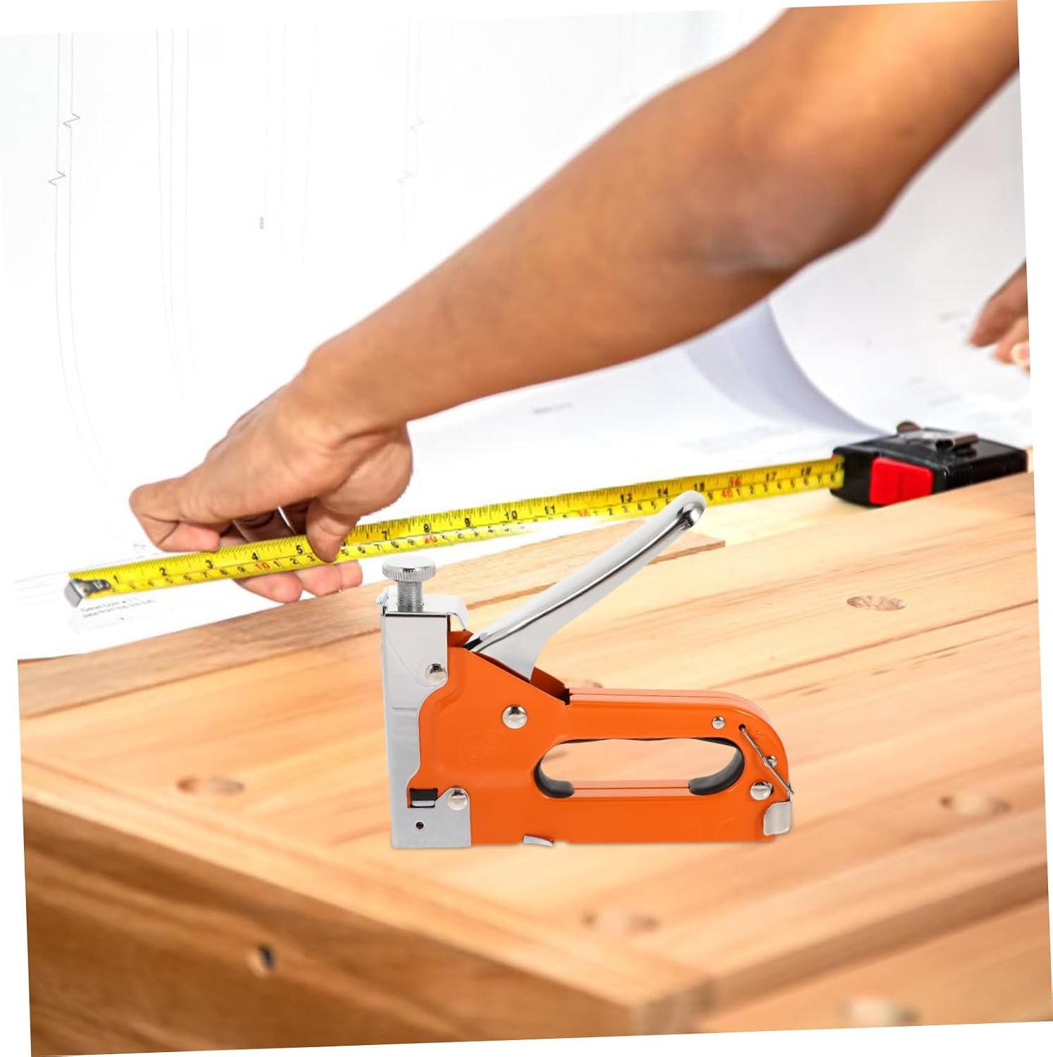 GLEAVI Heavy Duty Wood Staple Gun Set with Manual Staple Remover for Carpentry and Upholstery DIY Projects