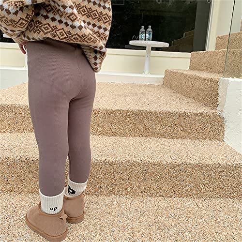 Girls Fleece Lined Leggings Kids Ribbed Knitted Warm Footless Tights Fall Winter Soft Cotton Pantyhose Stockings3