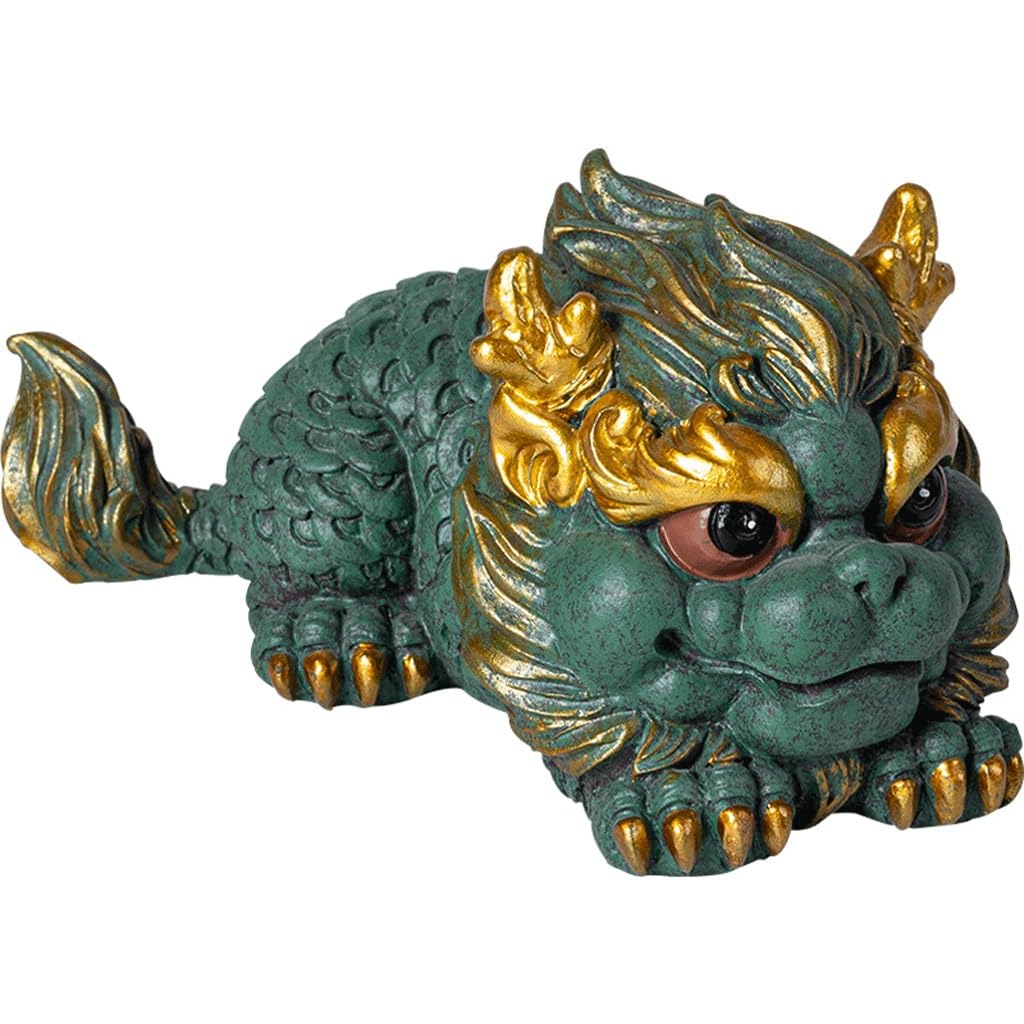 ENGENDER Kung Fu Tea Pet Green Sandstone Creative Tea Pet Desktop Decoration Chinese Style Table Home