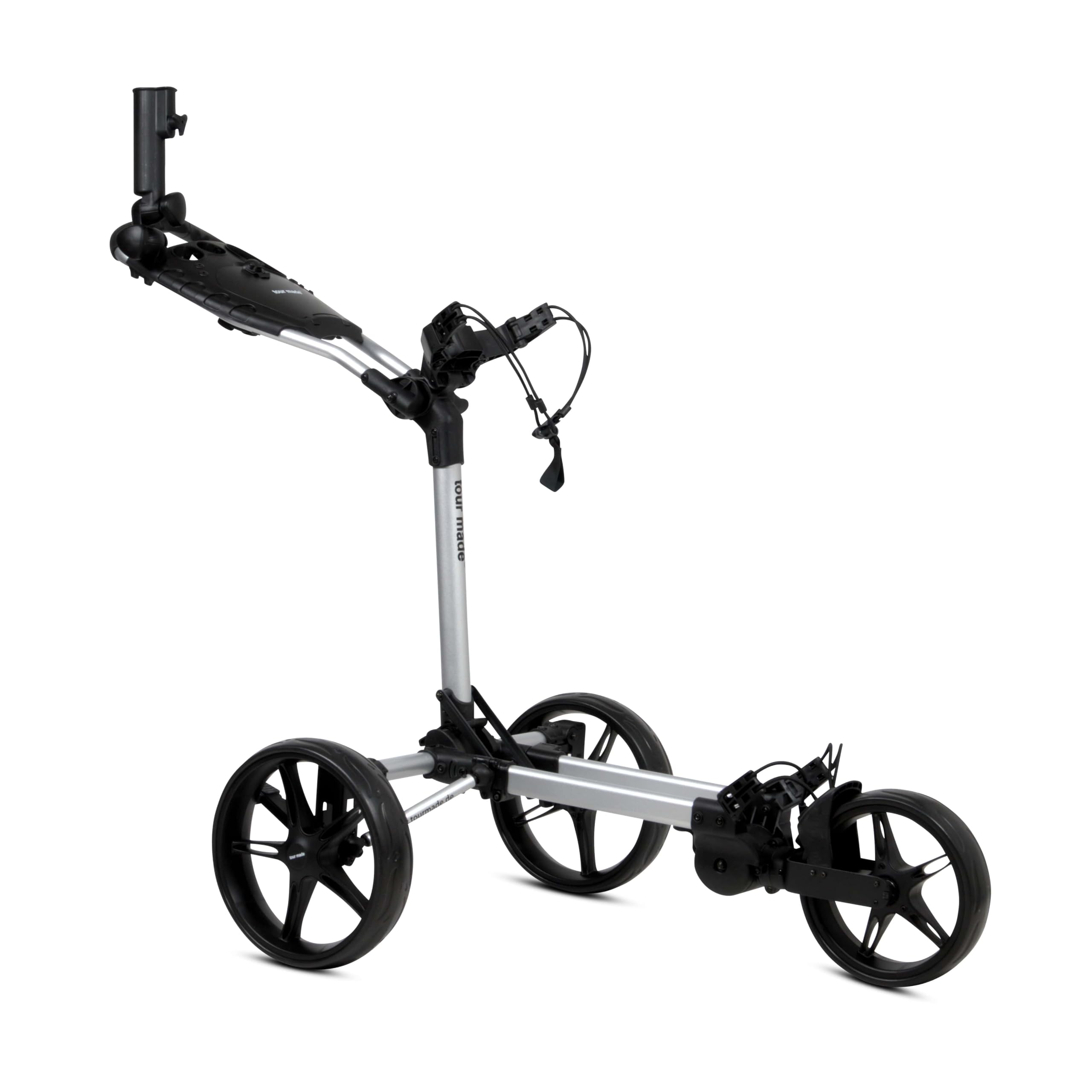 tour made RT-140/150 & 160 Carrello da golf pieghevole I Carrello da golf a spinta a 3 ruote I Carico utile fino a 25 kg I Qualità di marca tedesca I Numerosi accessori inclusi