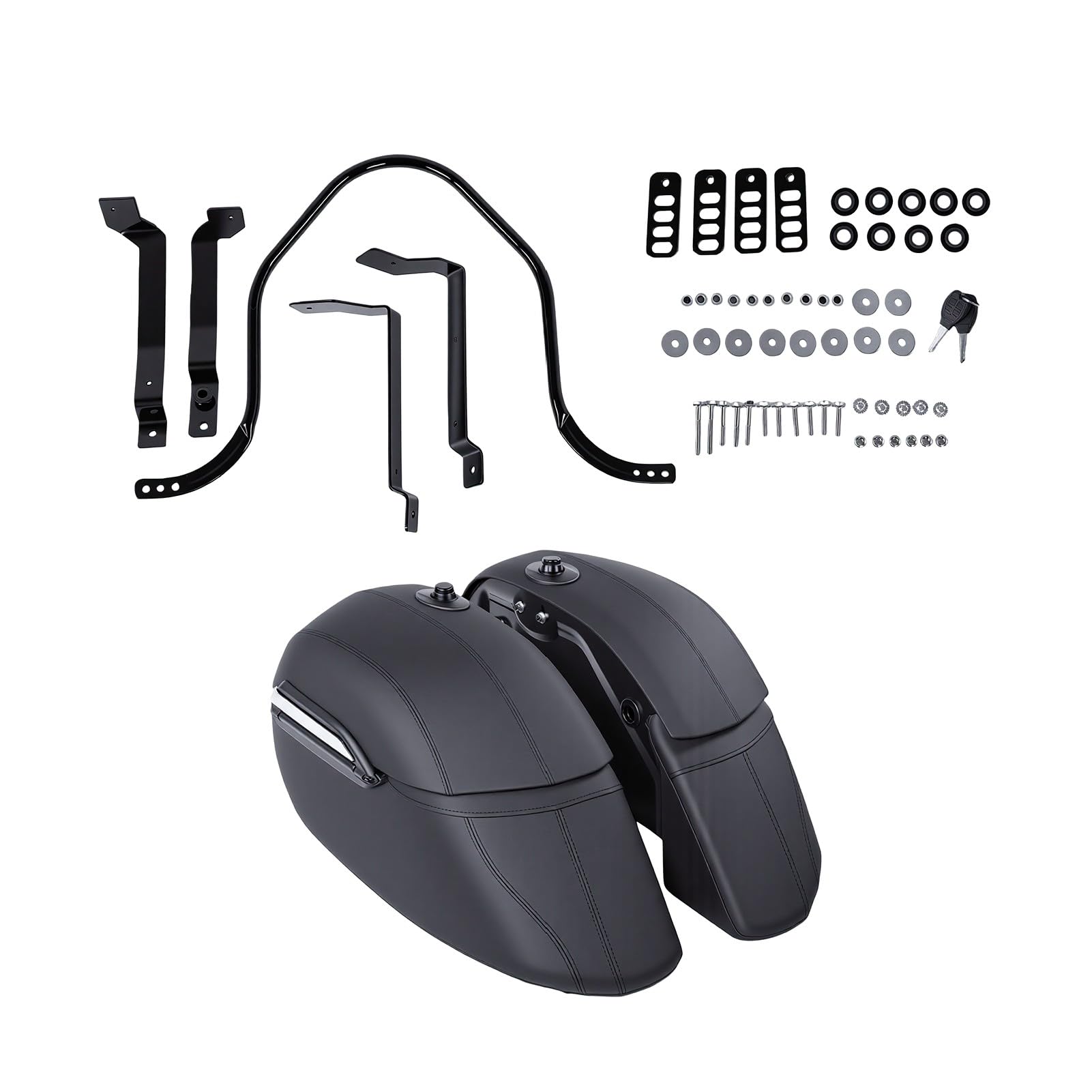 Bauletto Laterale Moto Rigido, Valigie Sella ABS Pelle Sintetica