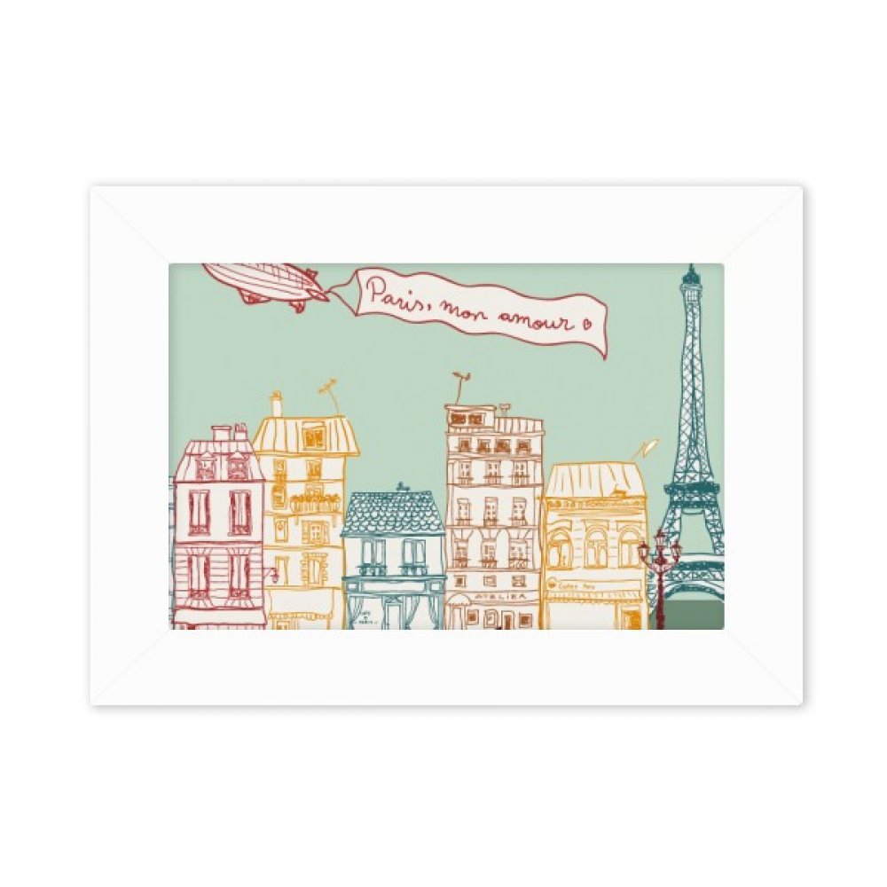 Cadre photo blanc Paris airship parfait sur votre bureau de travail