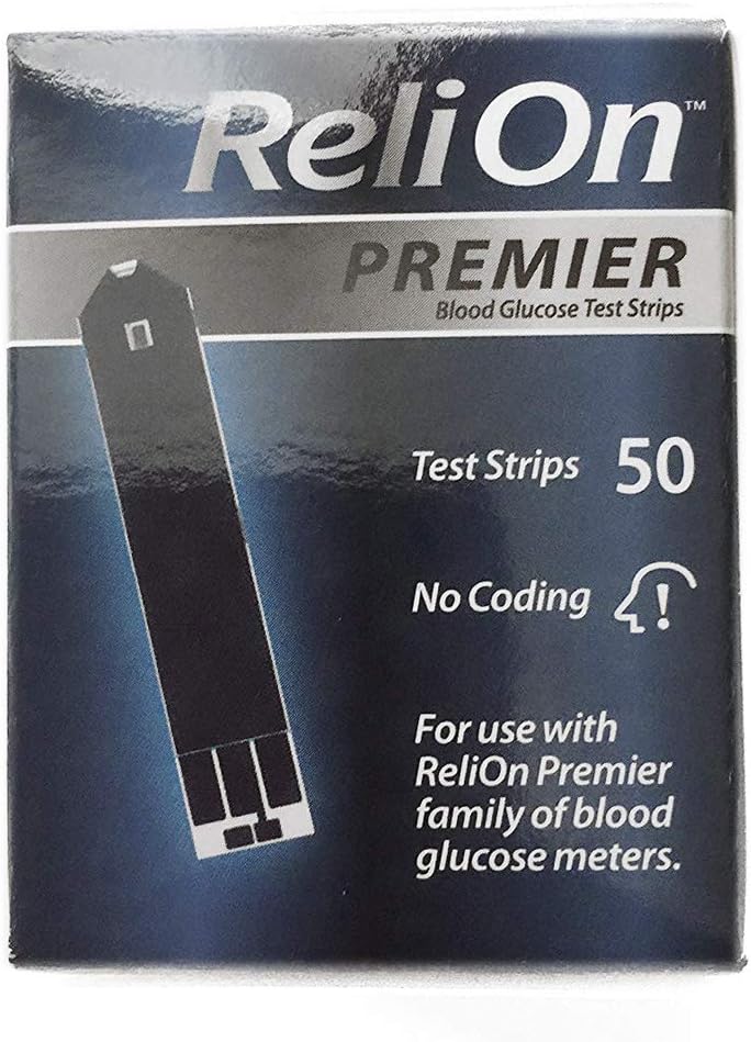 ReliOn Premier Blood Glucose Test Strips, 50 Ct Health