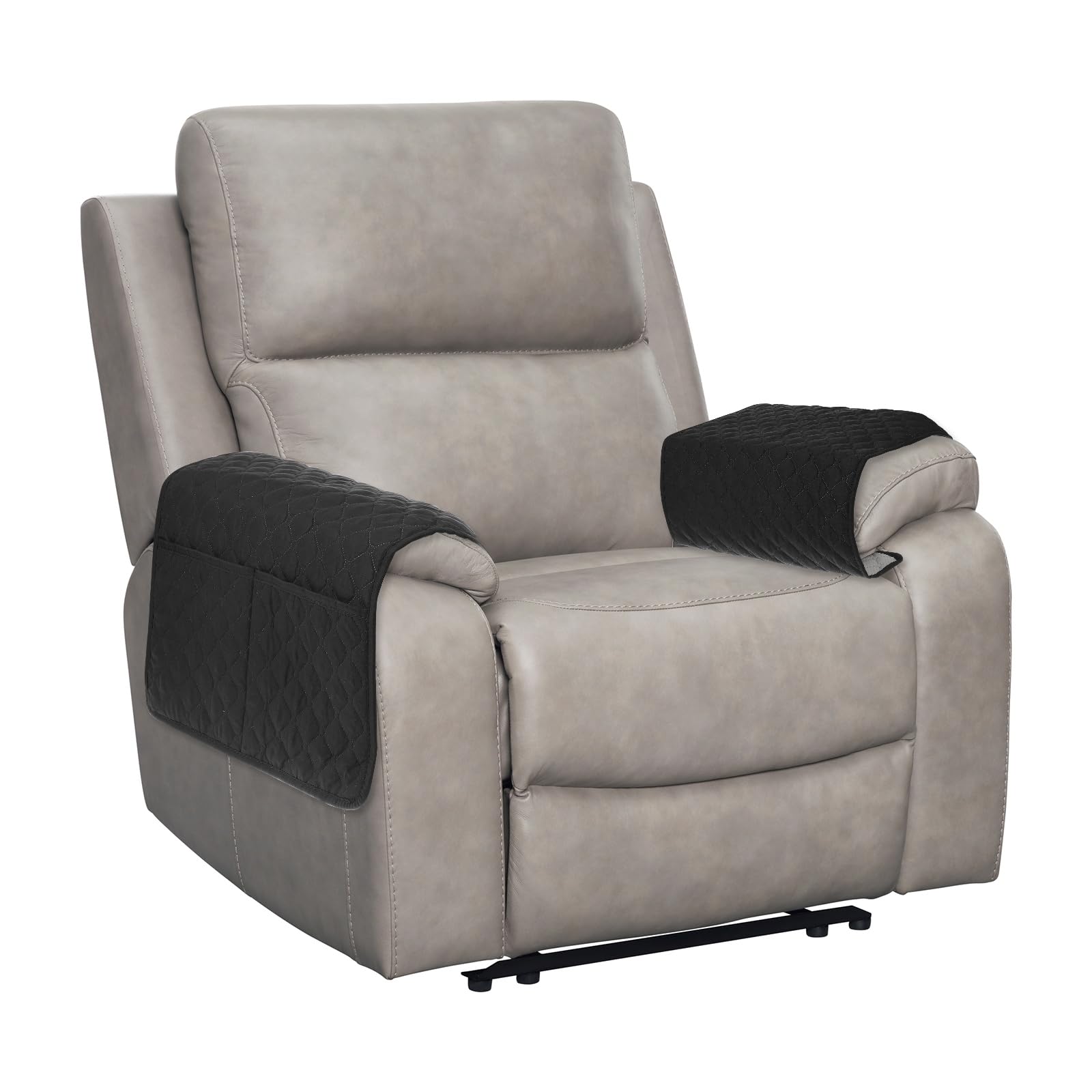 Fundas para reposabrazos de sofá fundas para sillón reclinable bolsillo lateral negro 2 u