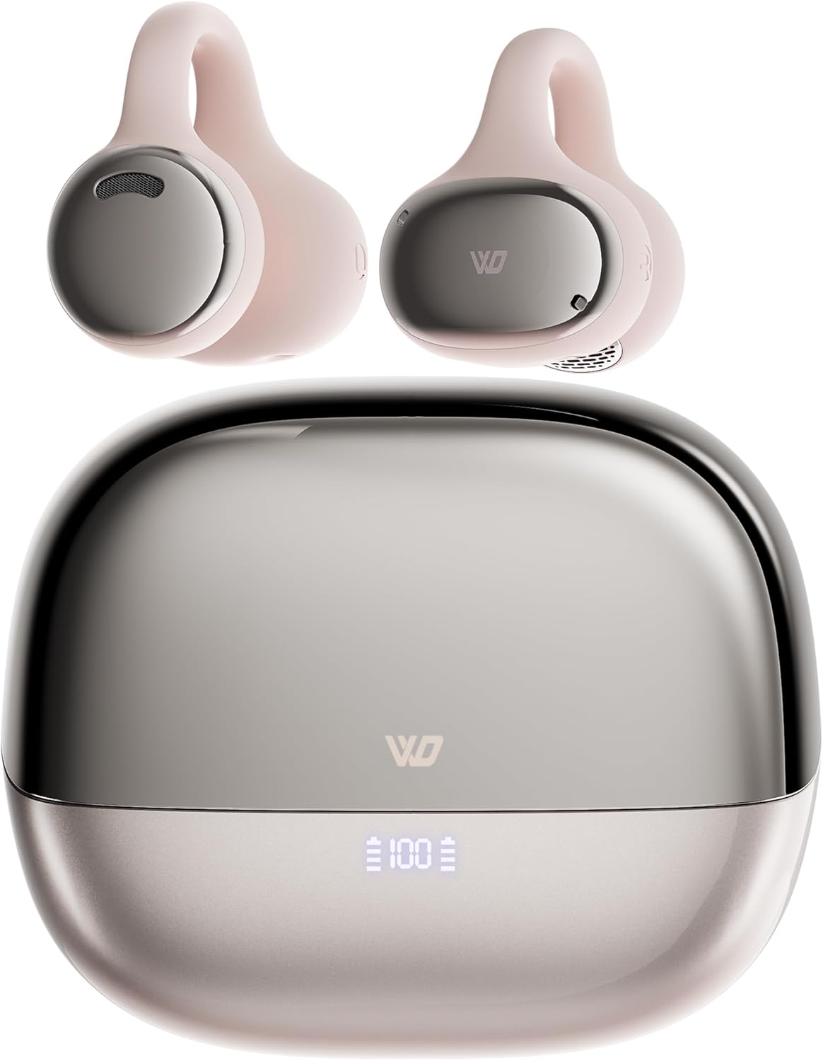 Clip-On Earbuds Open Ear Bluetooth5.3 Headphones, Ergonomic Comfort Sports Earphones with 50H Playtime, Smart Digital Display, IPX5 Waterproof, Gift for Valentine's Day and Anniversary, Birthday