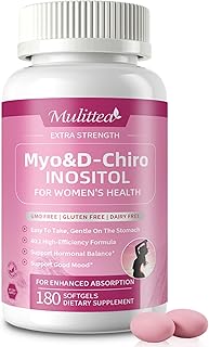 Mulittea Liposomal Myo-Inositol & D-Chiro Inositol Supplement for Women - 40:1 Ratio Plus Omega-3 - Hormone Balance, Support Ovarian, Help Menstrual Cycles & Mood - Vegan 180 Softgels