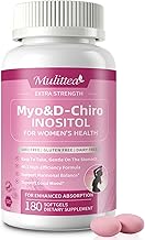 Mulittea Liposomal Myo-Inositol & D-Chiro Inositol Supplement for Women - 40:1 Ratio Plus Omega-3 - Hormone Balance, Support Ovarian, Help Menstrual Cycles & Mood - Vegan 180 Softgels