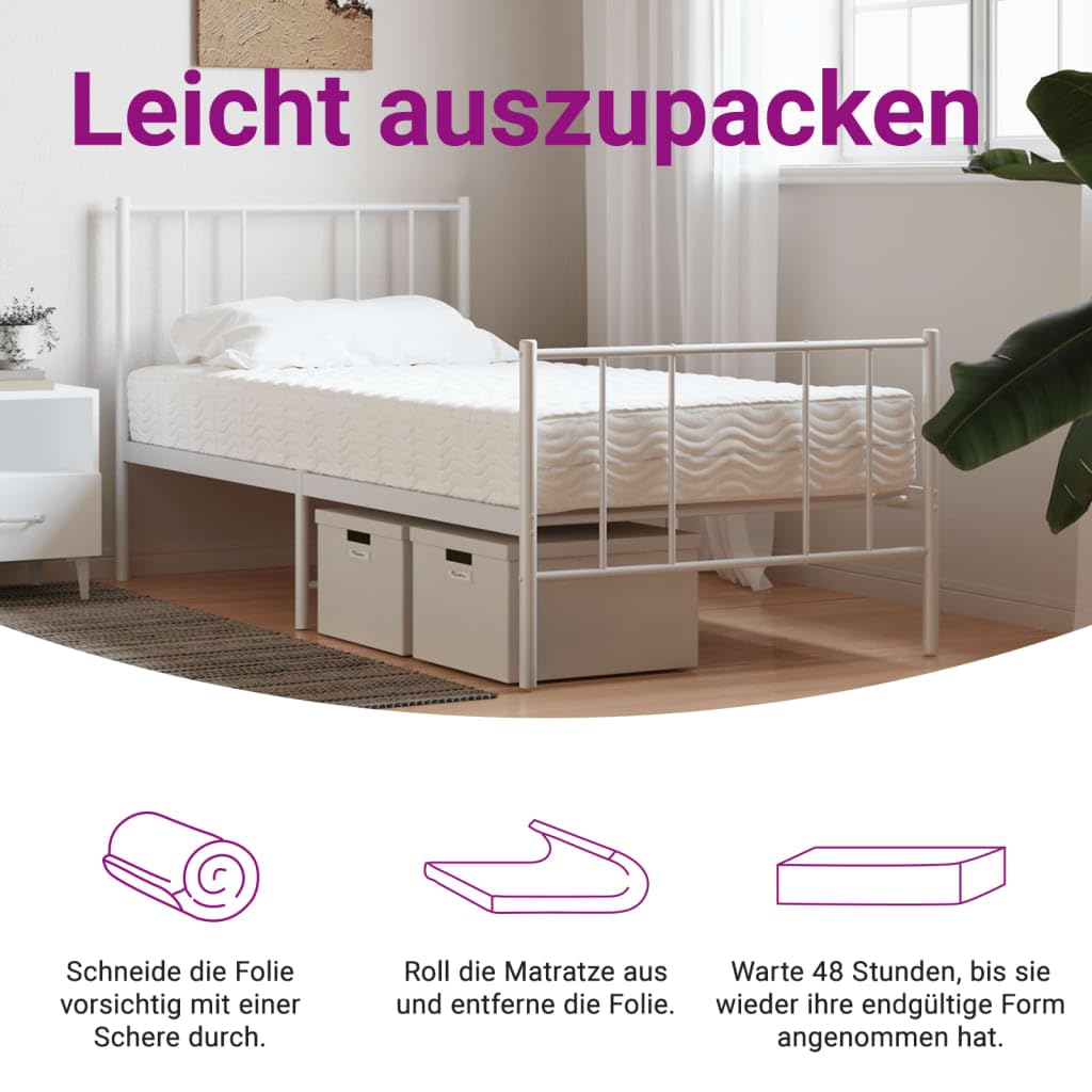 vidaXL Tagesbett mit Matratze Hellgrau 90x200 cm Stoff