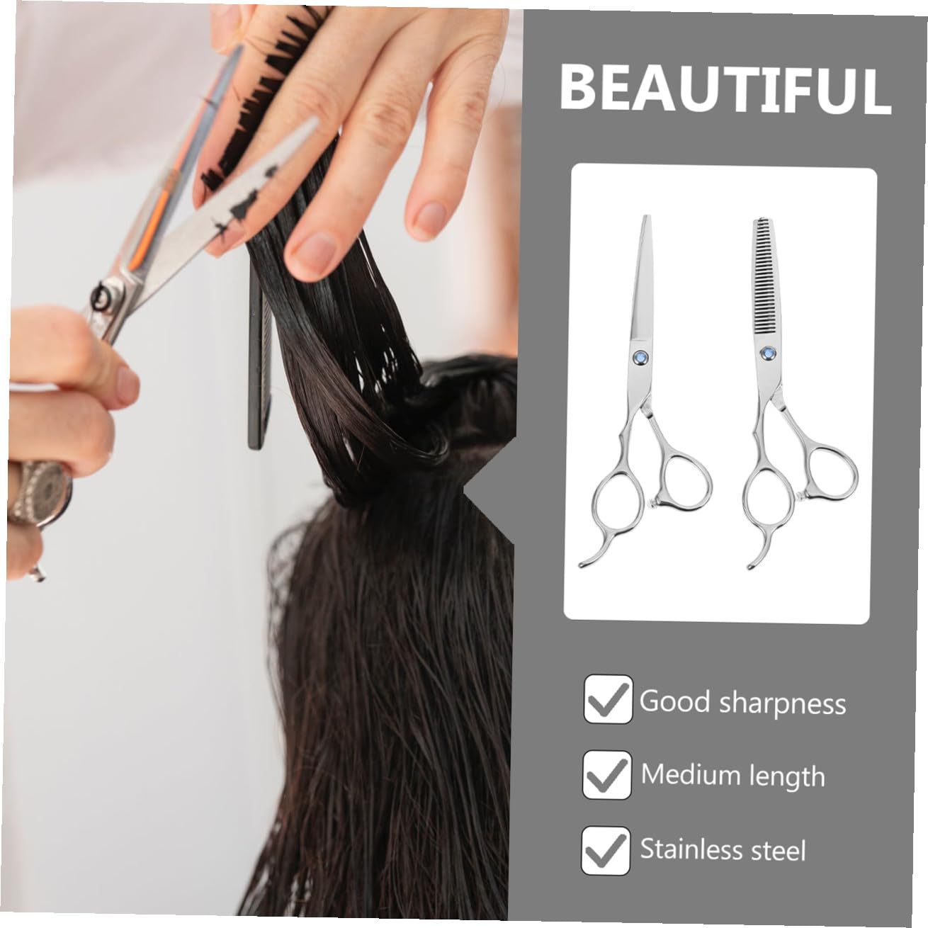 2pièces Lot De Ciseaux De Coiffure Pour Gaucher Acier Inoxydable Outils De Coupe Plat Dents De Tondeuses Pour Cheveux