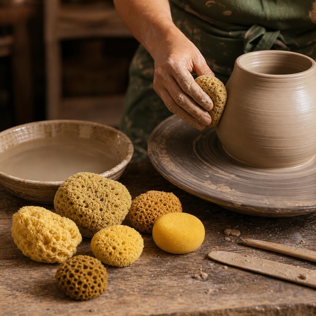 Esponjas Naturales de mar y sintéticas, Varios tamaños, Paquete económico de 7 Piezas para Manualidades y Artistas: Ideal para Pintura, Textura acrílica, Pasatiempos, Arte, Efectos
