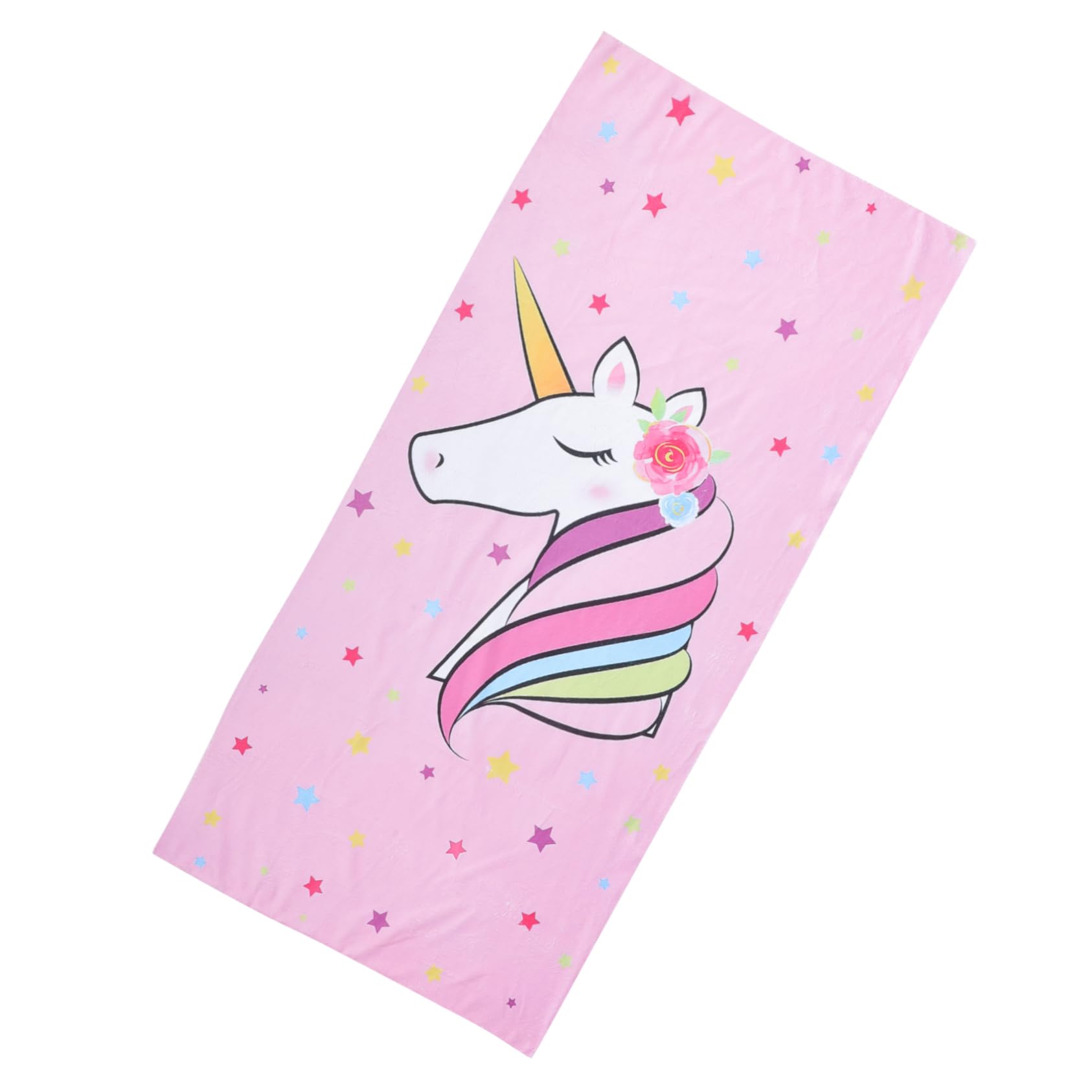 ULTECHNOVO 5 Pièces Serviette de Plage à Licorne Voyage Rose Enfants Couverture de Plage Filles Serviette de Plage Confortable Jolies Serviettes de Plage Fibre Superfine