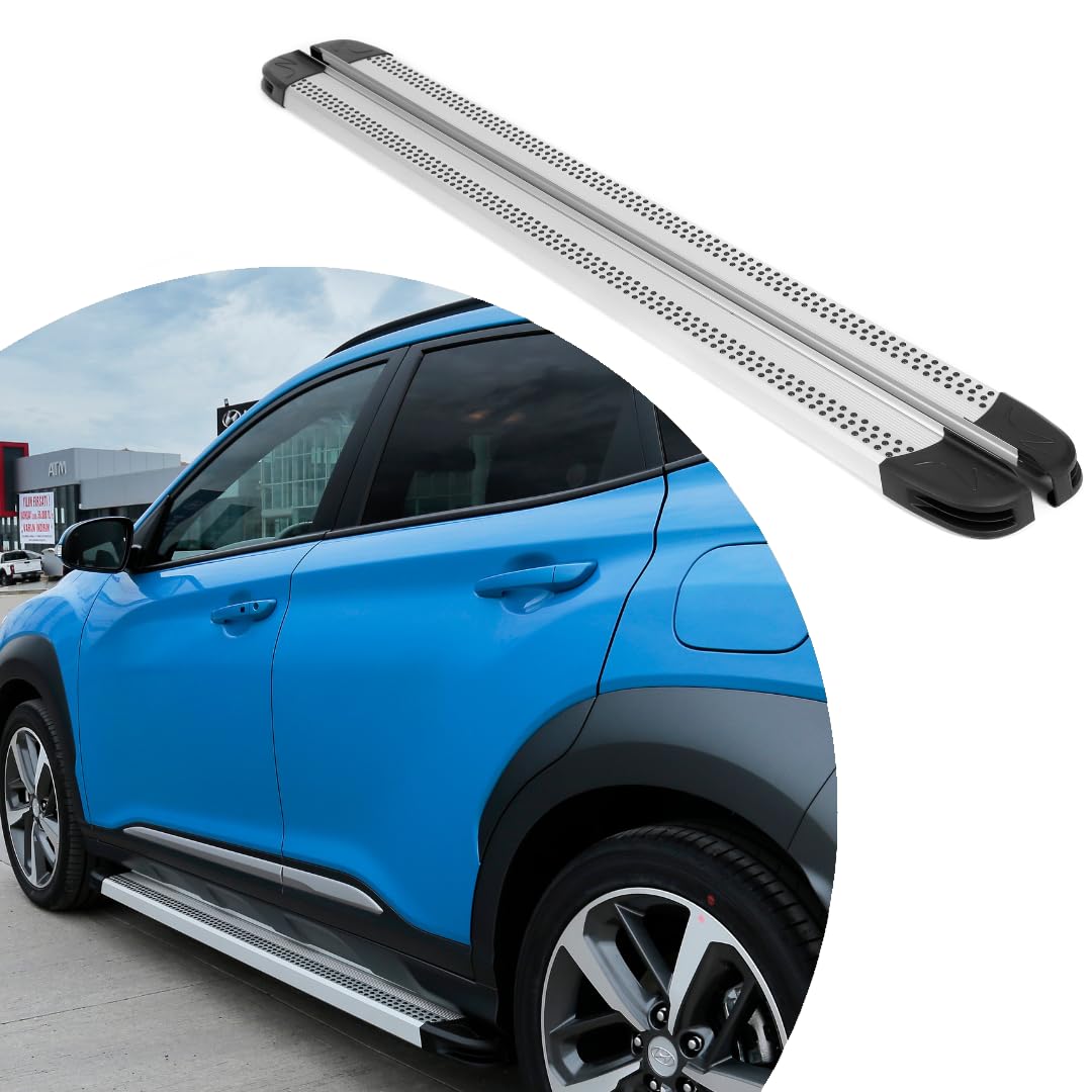 Close-up of the running board's anti-slip surface texture.