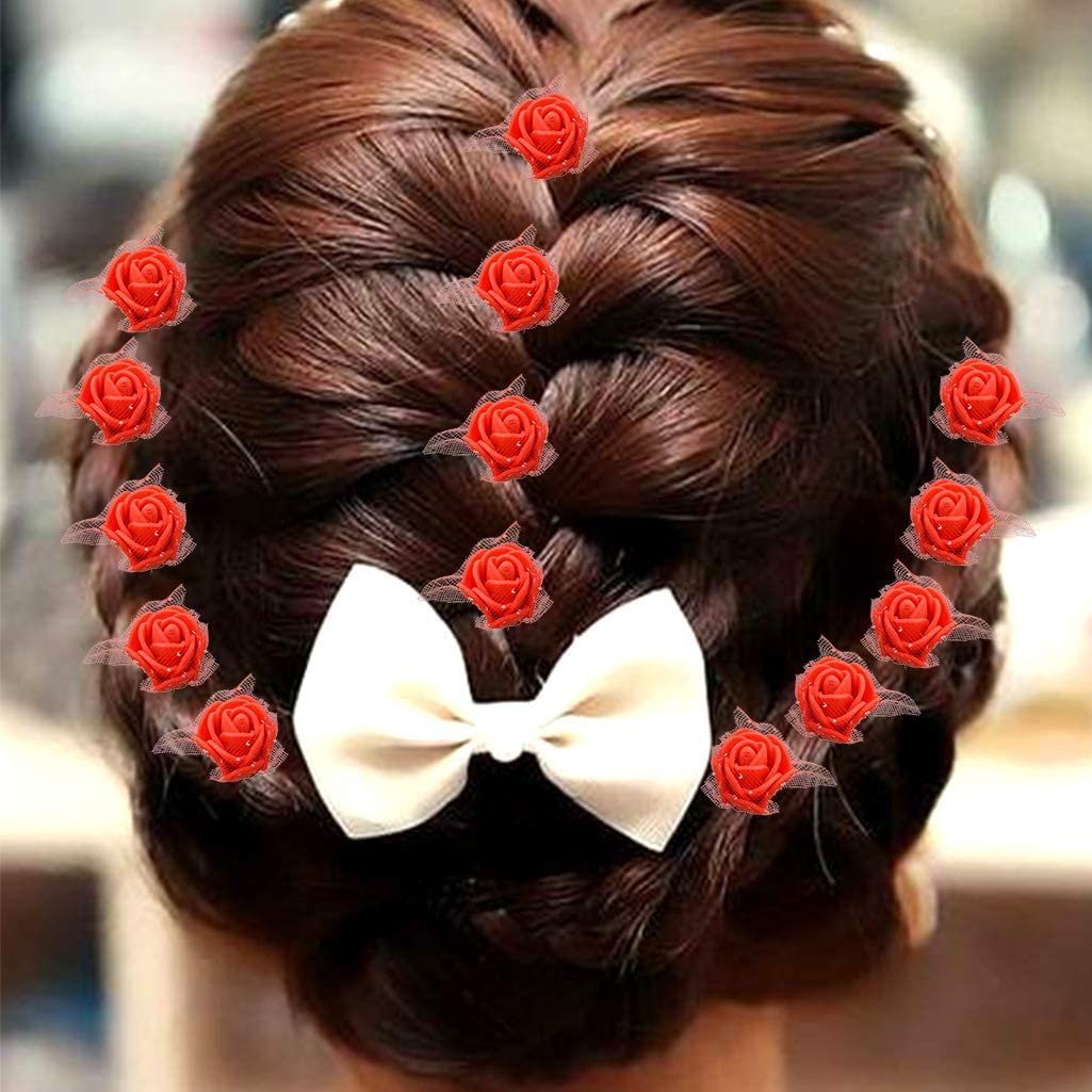 144 pezzi Rose artificiali in schiuma mini per decorazioni natalizie, profumo da