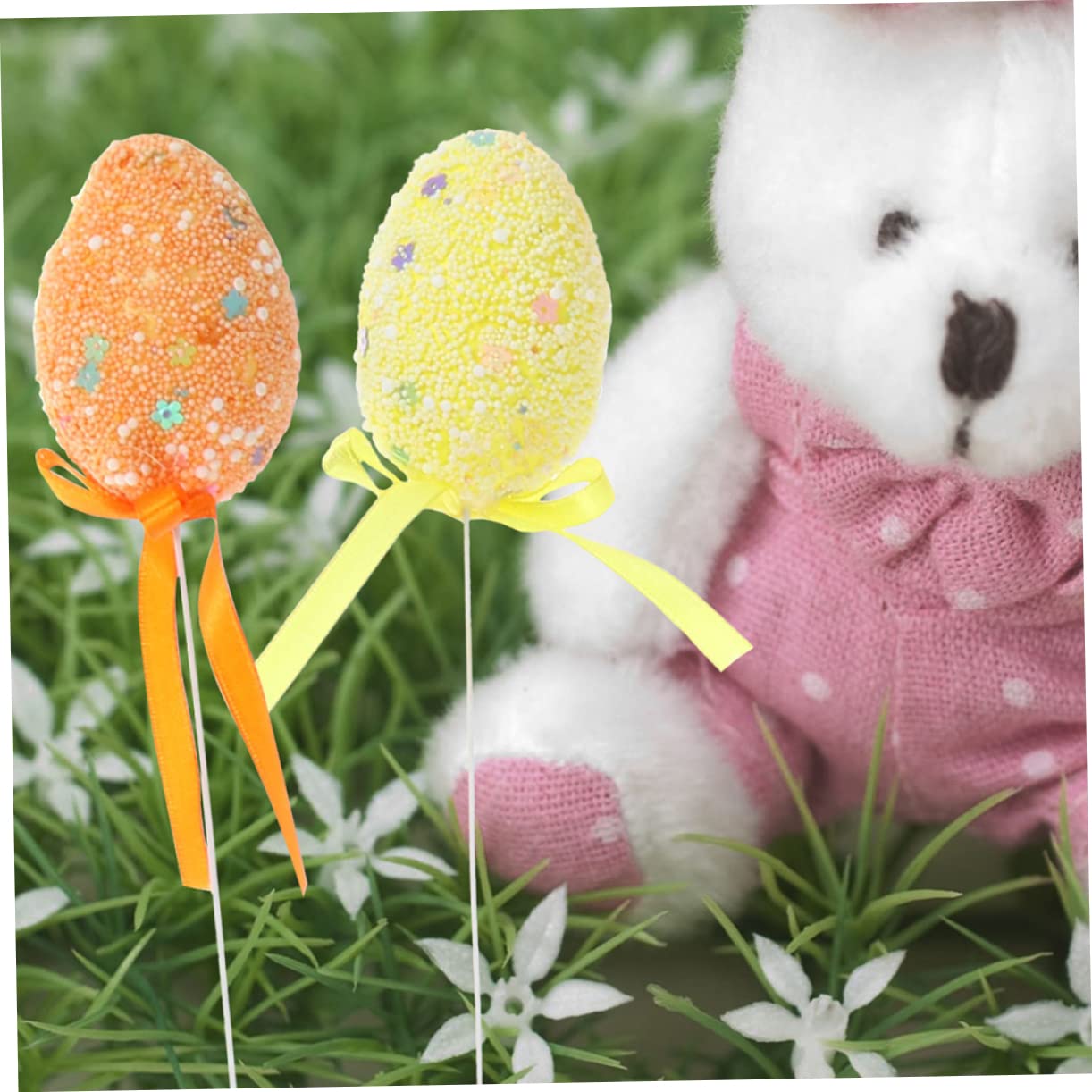 NUOBESTY 54pezzi Uova Pasquali Decorativa Decorazioni Per Scene Di Pasqua Accessori Per Feste e Addobbi Natalizi e Realistico Ottimo Per Uso Casa e Ufficio