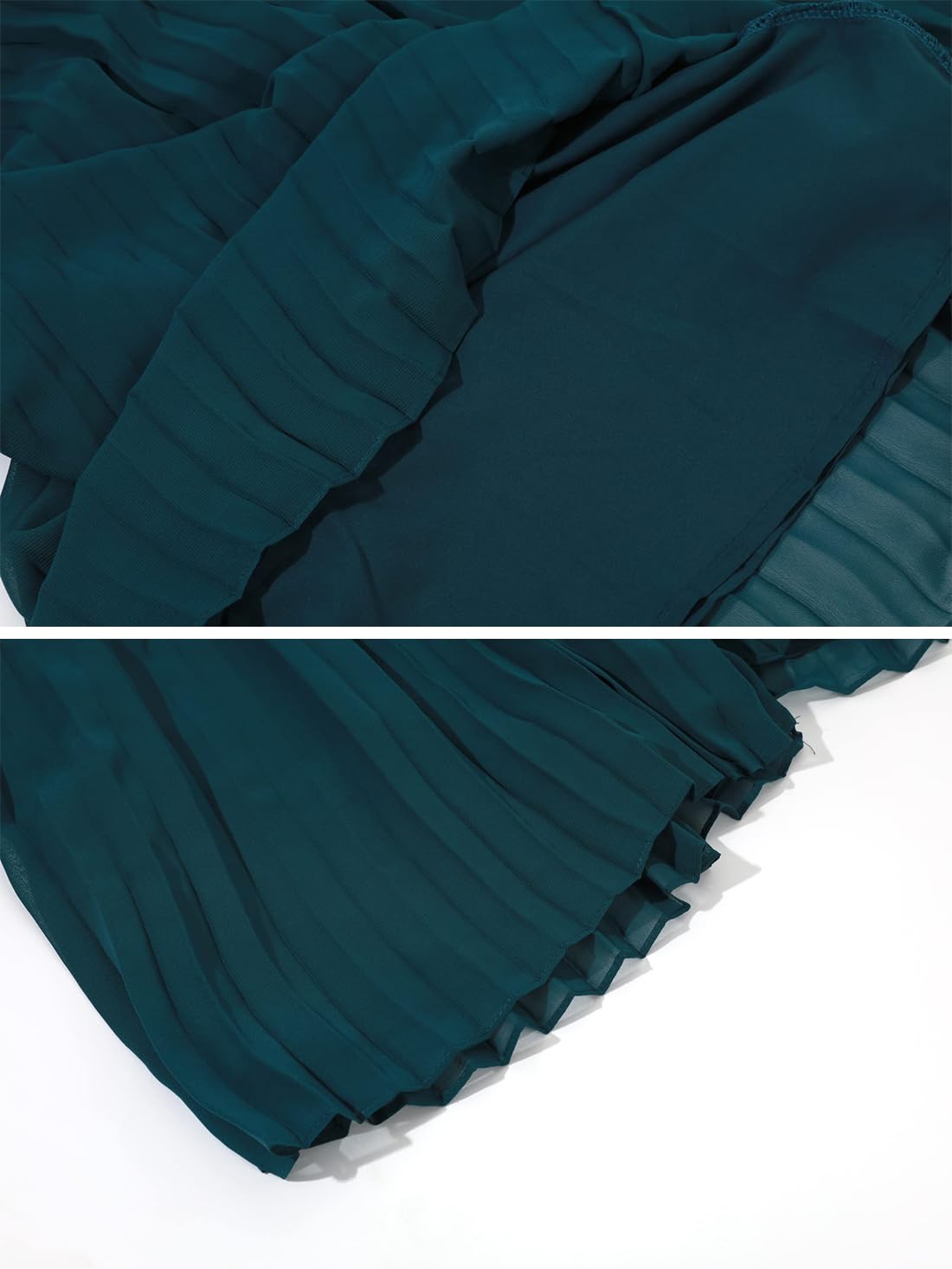 Damen Hosenrock mit elastischer Taille, plissiert, Chiffon, weites Bein, fließende Hose