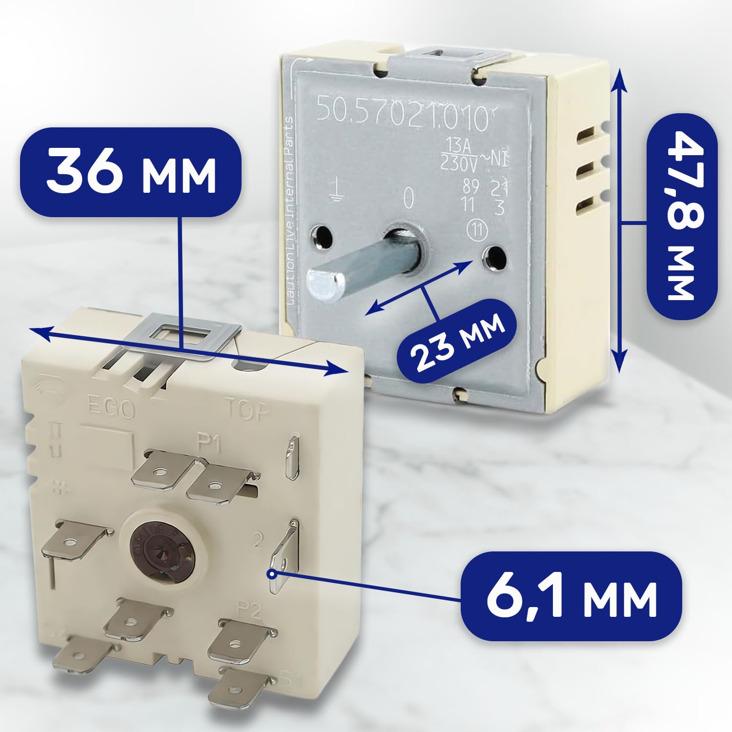 Regulador de Potencia para Quemador de Placa Electrica con Código Original 50.57021.010 - HECHO EN EUROPA - Garantía de 10 Años - MONTERAL