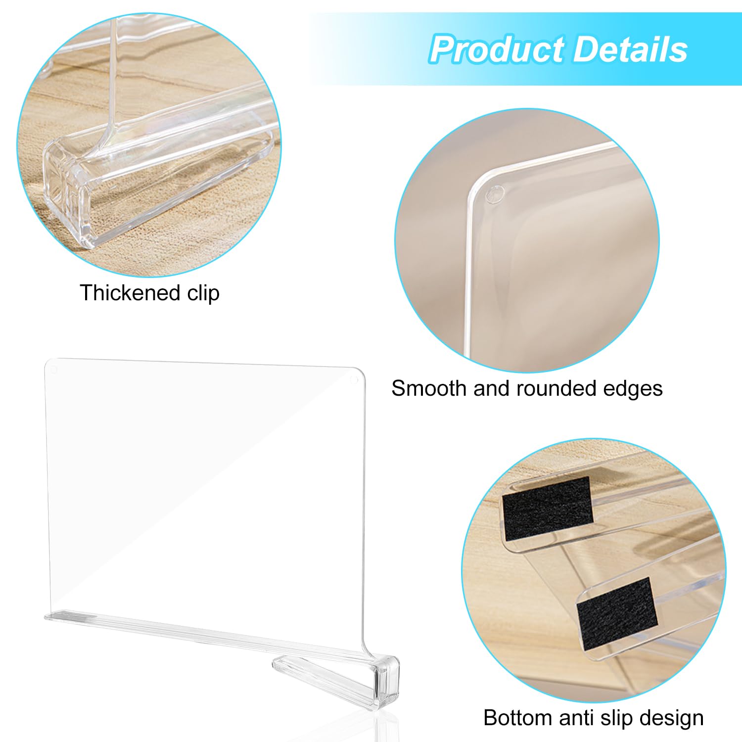 16 Stück Transparente Acryl regaltrenner, Kleideraufbewahrung Organisation, Regalteiler, Regal für Kleiderschrank ohne Bohrungen, Regaltrenner Kleiderschrank, Für Schlafzimmer Küche Kleiderschrank