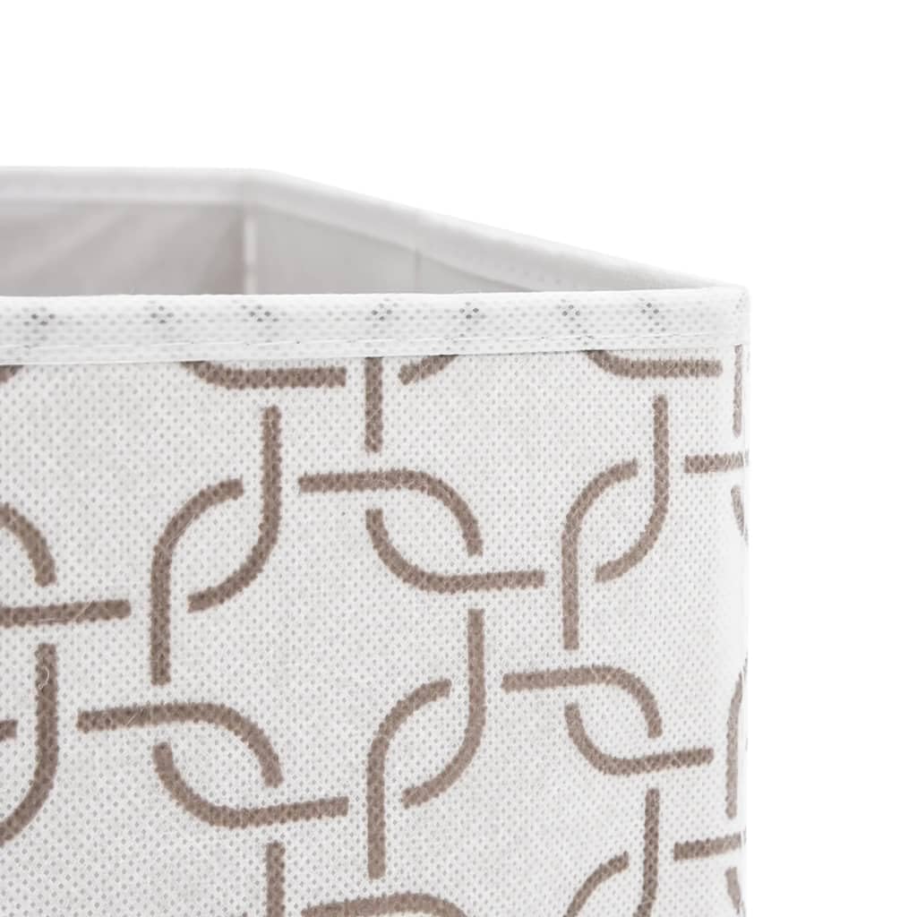 Gecheer Scatole portaoggetti pieghevoli in tessuto non tessuto, 4 pezzi, crema, contenitore portaoggetti con scomparti per camera da letto, soggiorno, bagno, sotto letto, guardaroba