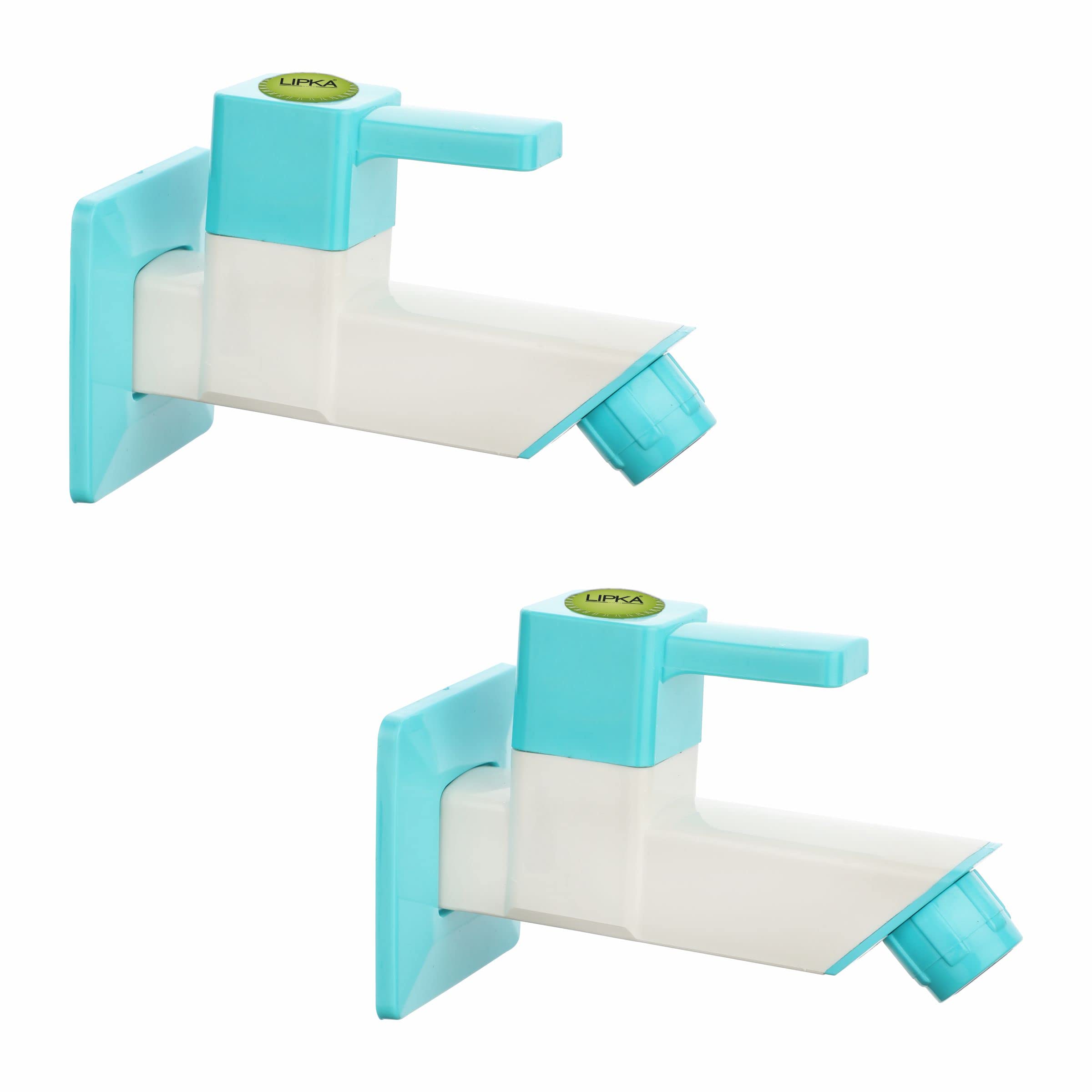 LIPKA Pack of 2 Aura Bib Tap Faucet | PTMT Water Tap |White/Aqua Blue Color | Plastic | Polished (B0C6671W6Q) Amazon Price History, Amazon Price Tracker