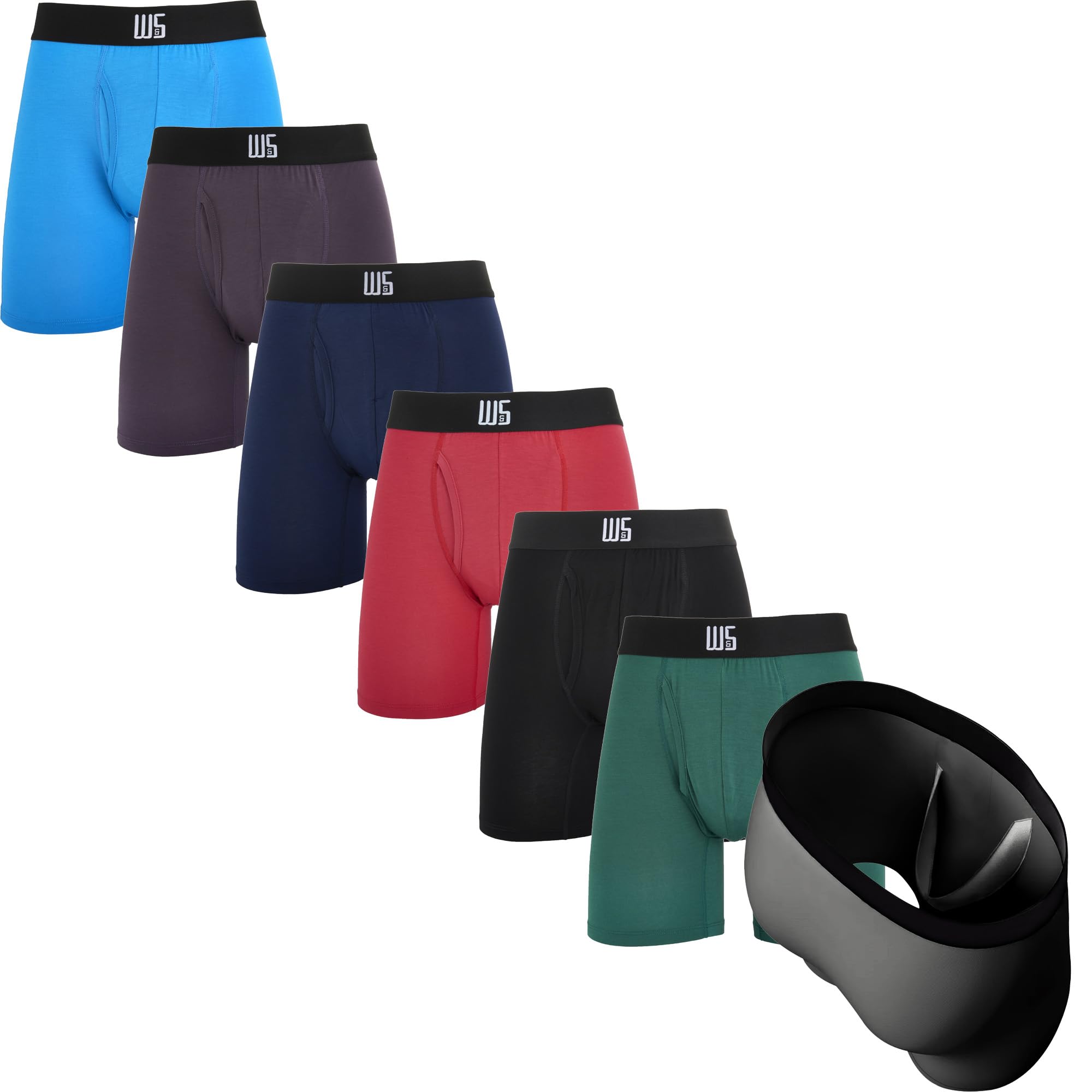 Warriors & ScholarsChafe Safe Pouch Modal Boxer Briefs For Men Pack, Ultra Soft, Breathable, Buldge Enhancing Mens Underwear