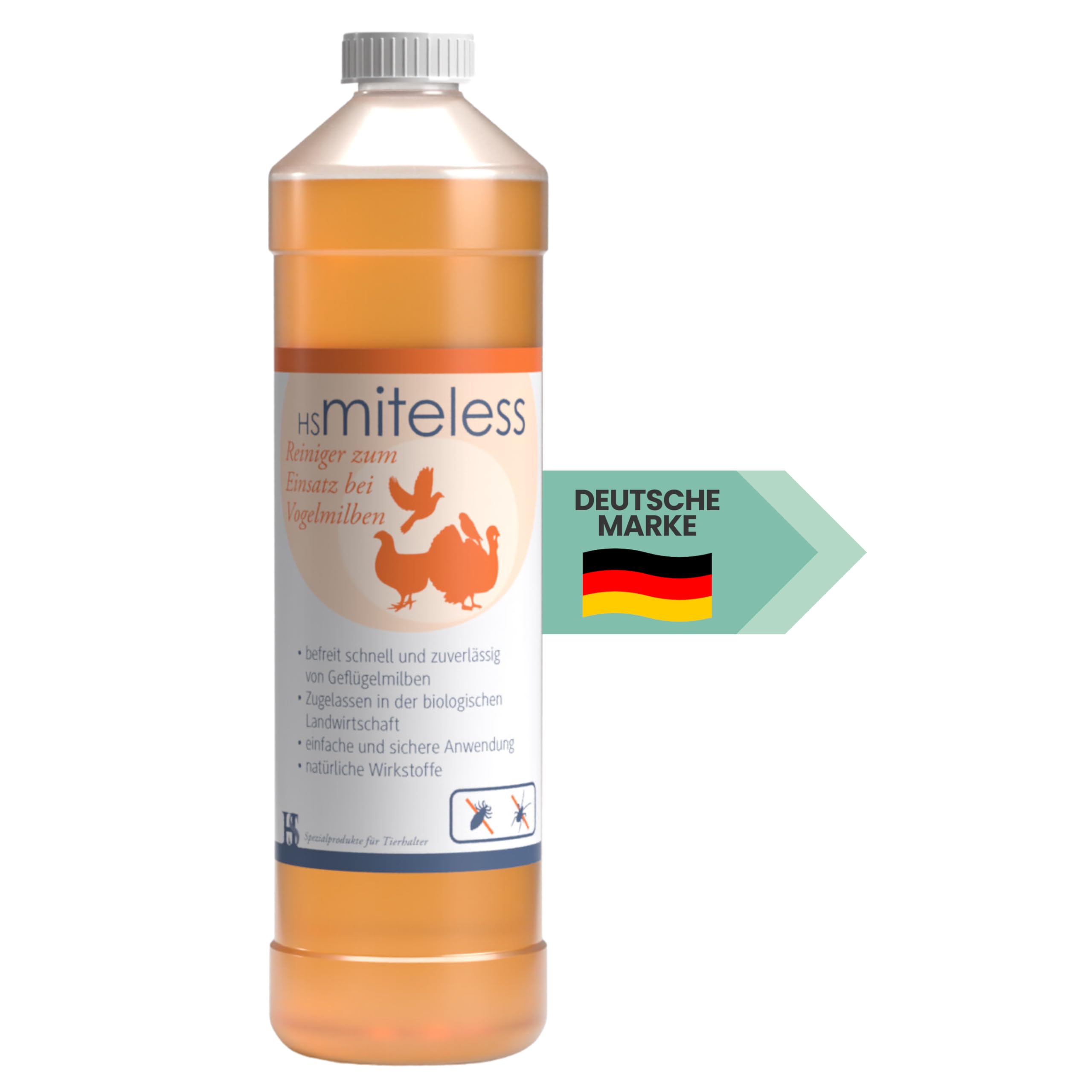 HS Miteless Stallreiniger Konzentrat Gegen Vogelmilben – 1000 Ml Für Ca. 400 M²