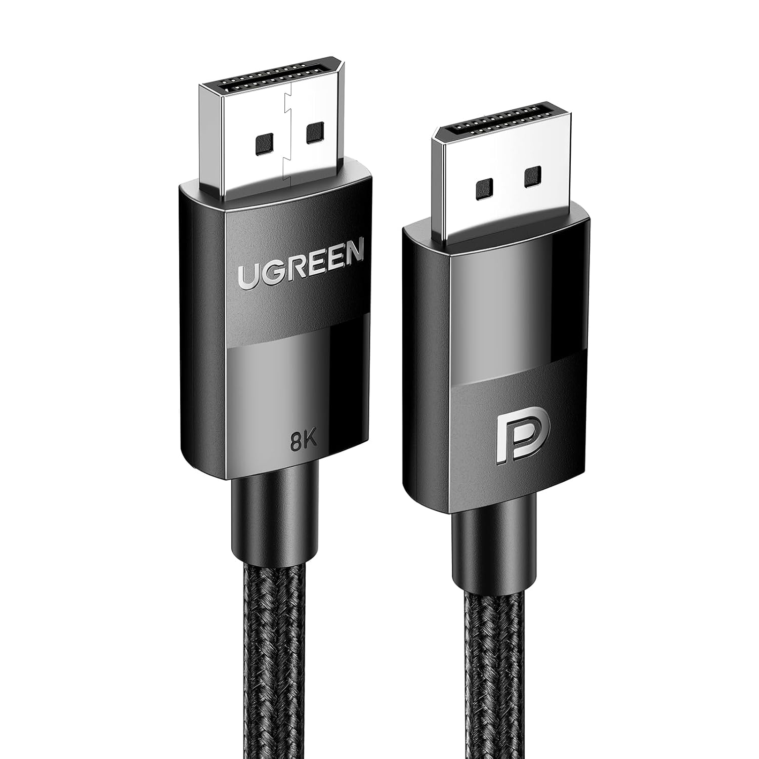 UGREEN Displayport 1.4 VESA Certified Cable 1M, 8k DP to DP Nylon Braided Hdmi Cable (8K@60Hz, 4K@144Hz and 1080P@240Hz) Support 32.4Gbps HDR HDCP Gaming Monitor Cord For Laptop PC TV, Black