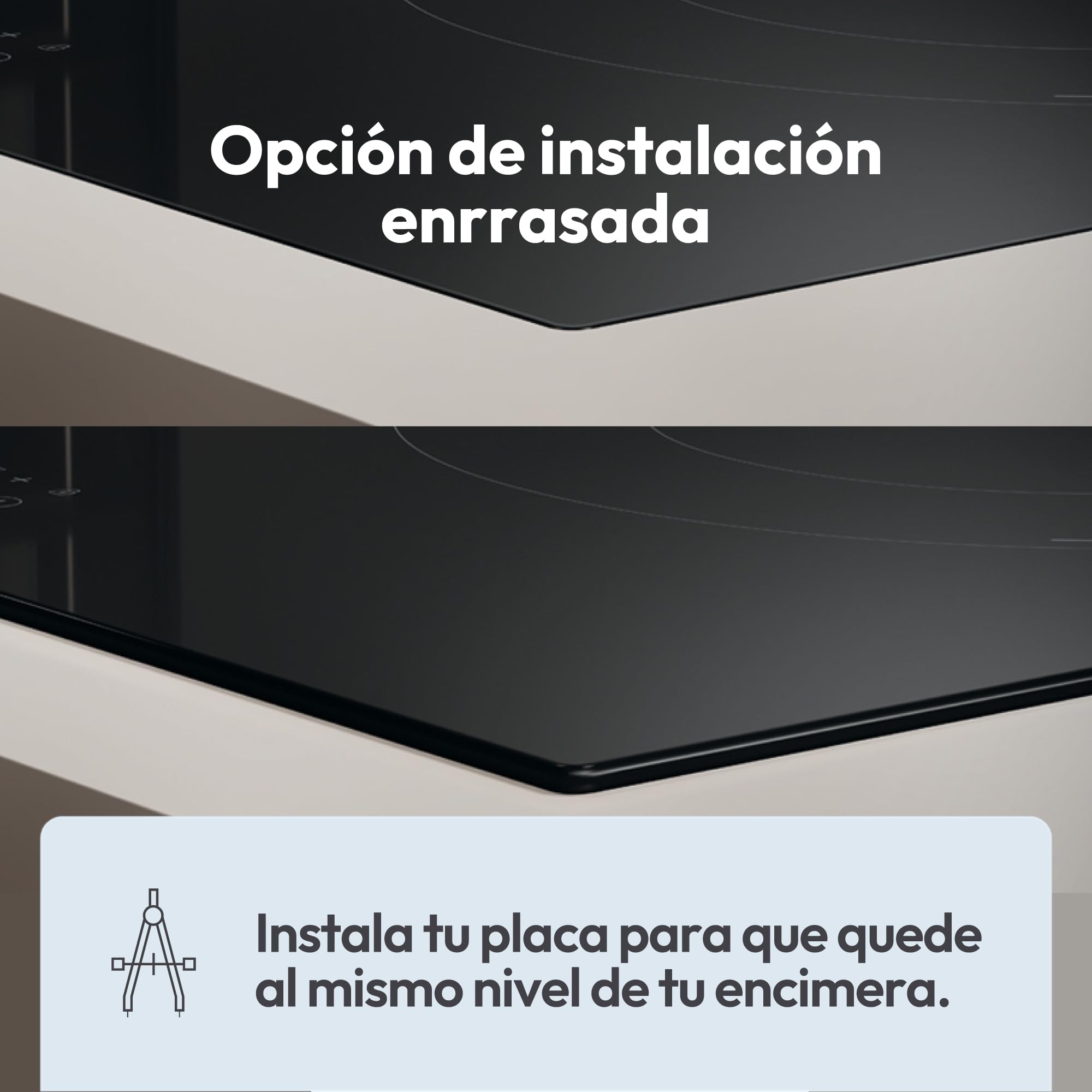 Candy CI633C/E14U, Placa Inducción, 3 Zonas, 60CM, 9 Niveles de Potencia y Booster, 7,2KW, Mandos Centrales, Indicador de Calor, Bloqueo de Seguridad, Alerta Sobrecalentamiento y Derrames, Negro