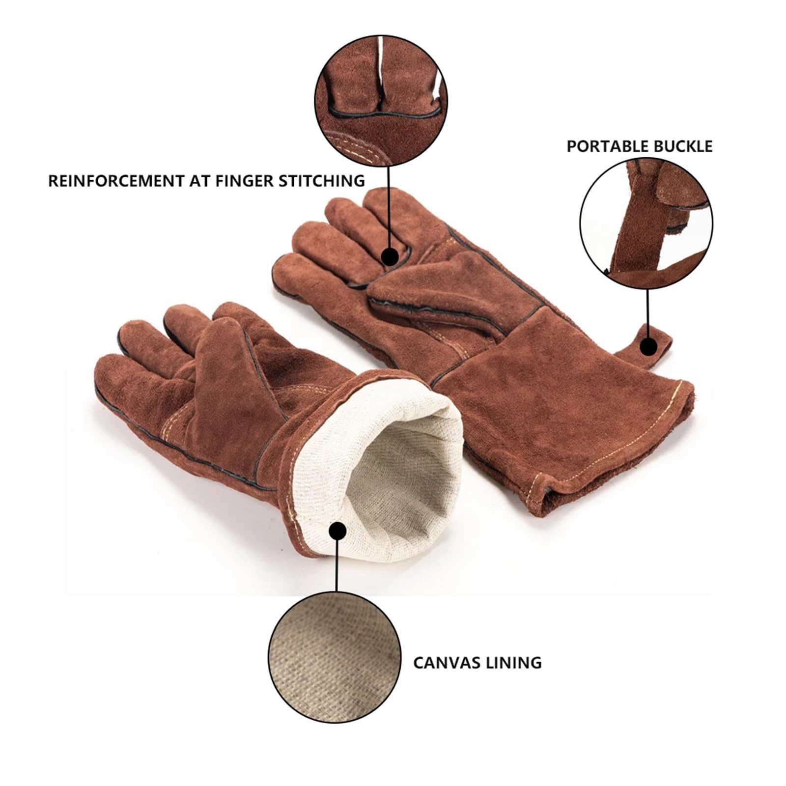 Guanti da Saldatura da 14 Pollici for Guanti da Lavoro Saldatore Guanti da Barbecue Resistenti al Calore in Pelle Crosta di Mucca Spessa for l'isolamento Termico della griglia