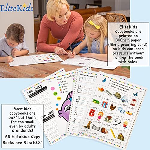 Teacher Designed 21.5x27.5 cm Large Magic Practice Copybook for Kids 4 Pack, Groove Reusable Magical Handwriting Workbooks, Tracing Letters Numbers, Math, Kindergarten Sight Words for Kids Ages 3-5 3 611Em0idQDS. AC