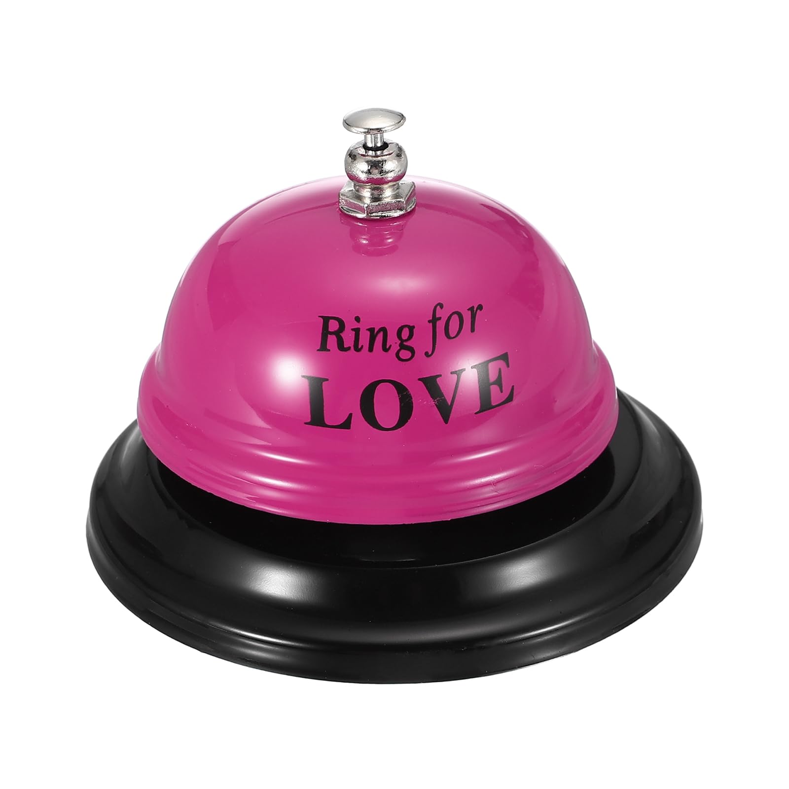 PATIKIL Desk Bell, 3.3" Front Desk Service Call Bell Metal Ringing Loud Clear Reception Counter Bar Ring for Restaurant Hotel Game Classroom Dinner Pet Dog Training(LOVE, Rose Red)