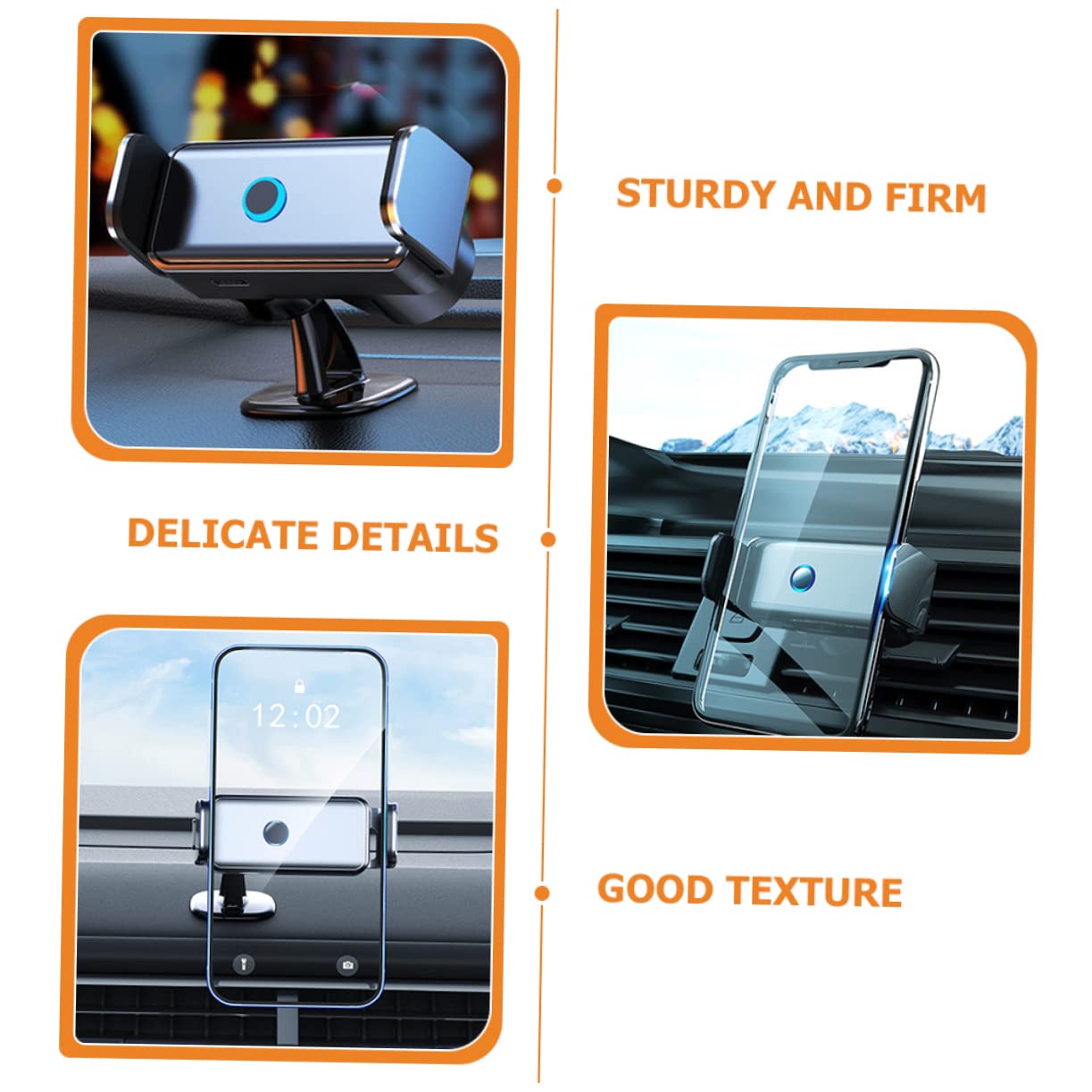2piezas Soporte Móvil Automático para Coche Sujeción Segura Diseño Compacto Compatible Teléfonos para Navegación y Llamadas Movimiento