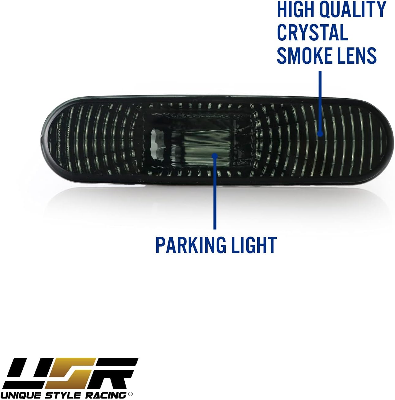 USR DEPO 02-05 Civic 3D Side Marker Lights - COMBO Smoke Lens Bumper Side Markers Lamps Set Compatible with 2002-2005 Honda Civic Si EP EP3 3 Doors Hatchback (Smoked 4 Pieces, Front + Rear)