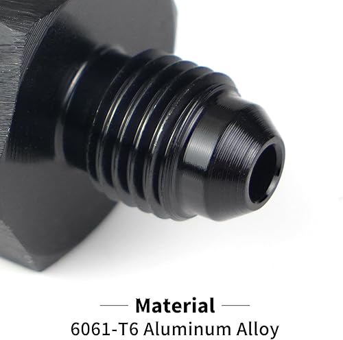 Miniatura 6 de Adaptador de Conexión 4AN Macho Flare a 1/2 NPT Adaptador Recto de Manguera de Línea de Combustible de Aluminio Anodizado Negro Accesorios