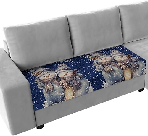 Miniatura 8 de Funda elástica para cojín de sofá de muñeco de nieve, seccionalindividualen forma de L, funda protectora para muebles con parte inferior elástica,