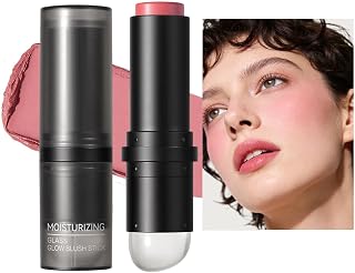 Stick Cream Blush 8g Double-End Cream Blusher Stick Cosmetics | Smooth Cheek Makeup for Women Girls Wedding Daily Commuting Travel Office Dating