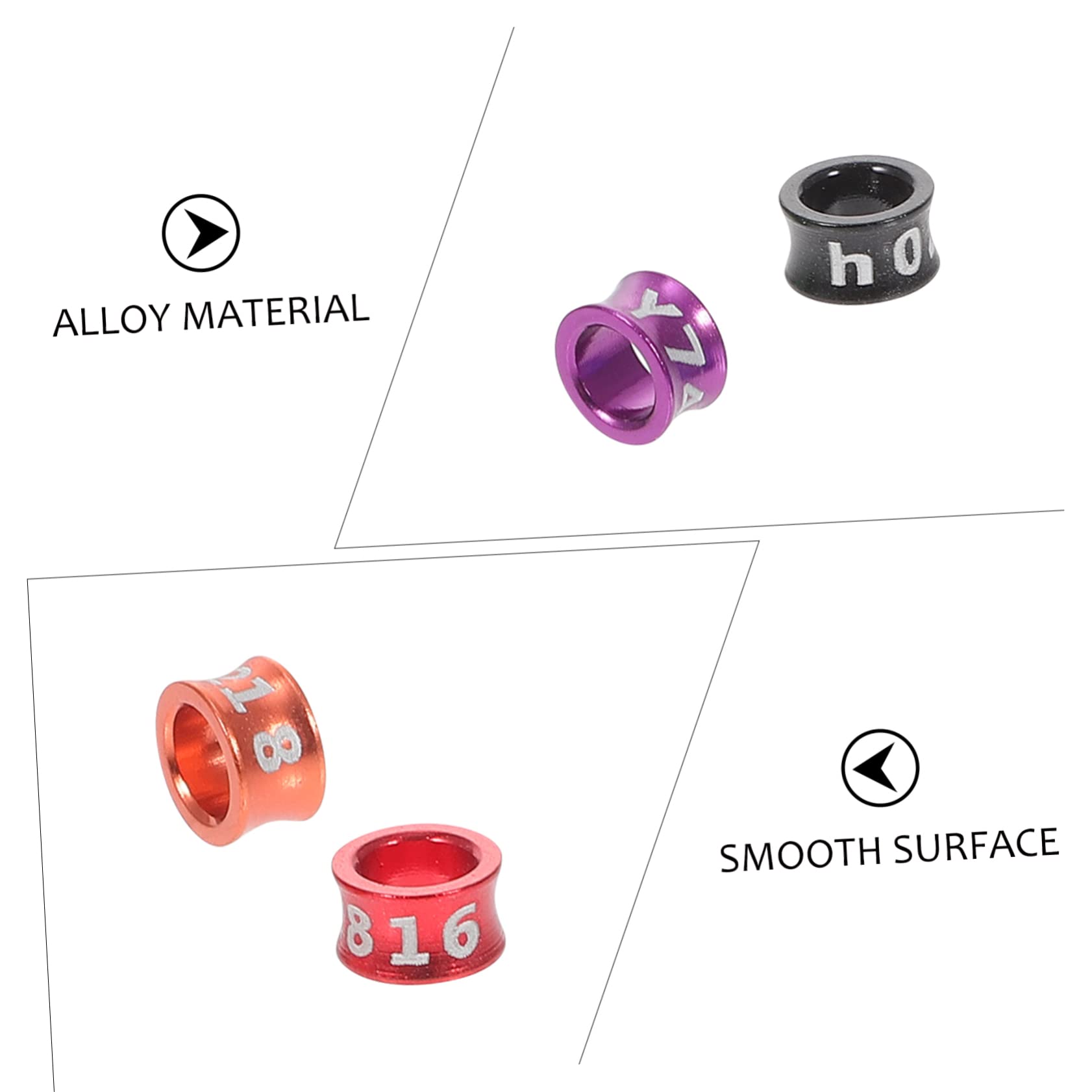 Mipcase 250piezas Anillos De Identificación para Aves Anillos Metálicos para y para Patas De Aves Brillantes y Diseño De Cierre