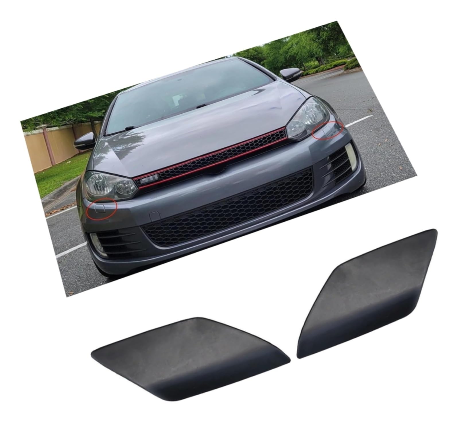 For VW for Golf 6 GTI 2009-2013, boquilla limpiaparabrisas de faro automático, tapa de cubierta de pulverización de repuesto 5K0955109A 5K0955110A(Left side)