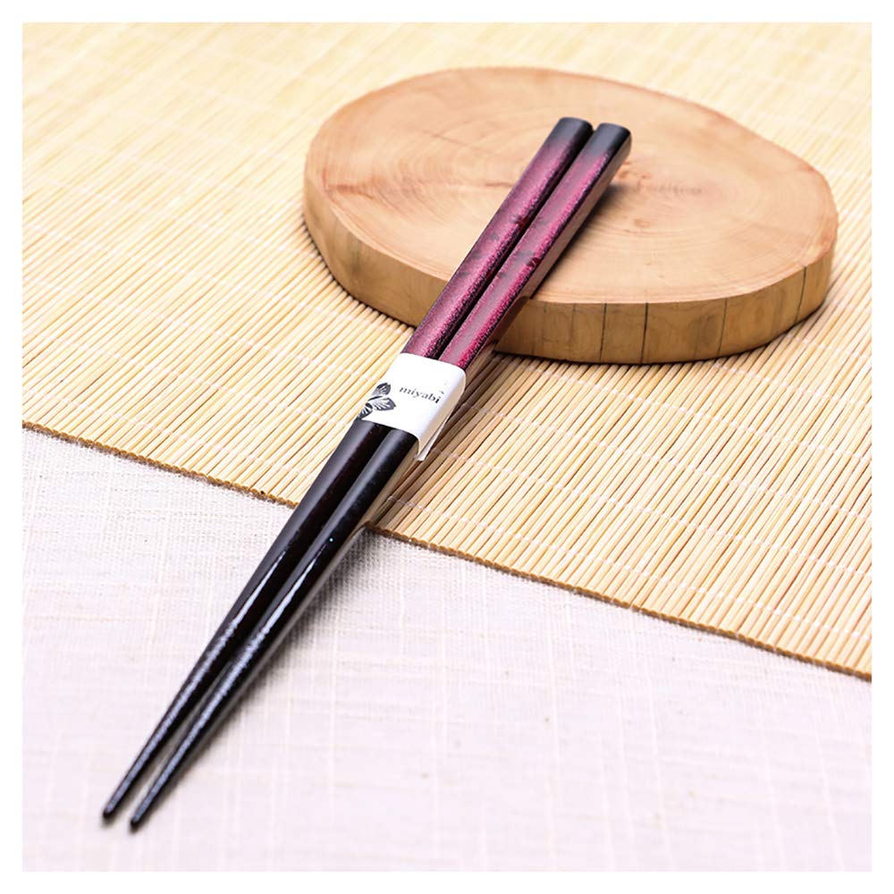 1 Paar Wiederverwendbare Essstäbchen aus Naturholz, rutschfest, Haushalt, japanische chinesische Essstäbchen, Kirschblüten, spülmaschinenfest, ideal für den Familiengebrauch-A-23 cm (J 23 cm)
