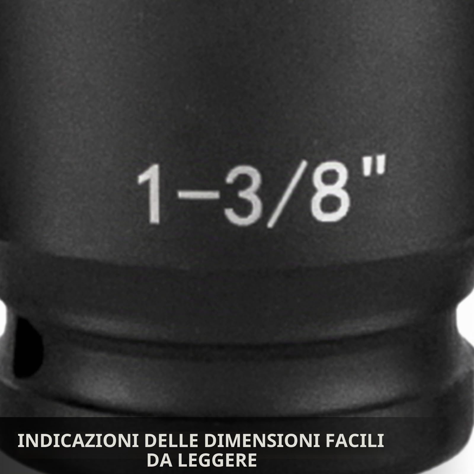 VEVOR Set di bussole a percussione 1/2 pollici Bussole a percussione da 43 pezzi, assortimento di bussole standard, Bussole a 6 punti metriche 9-30 mm (standard/profonda)
