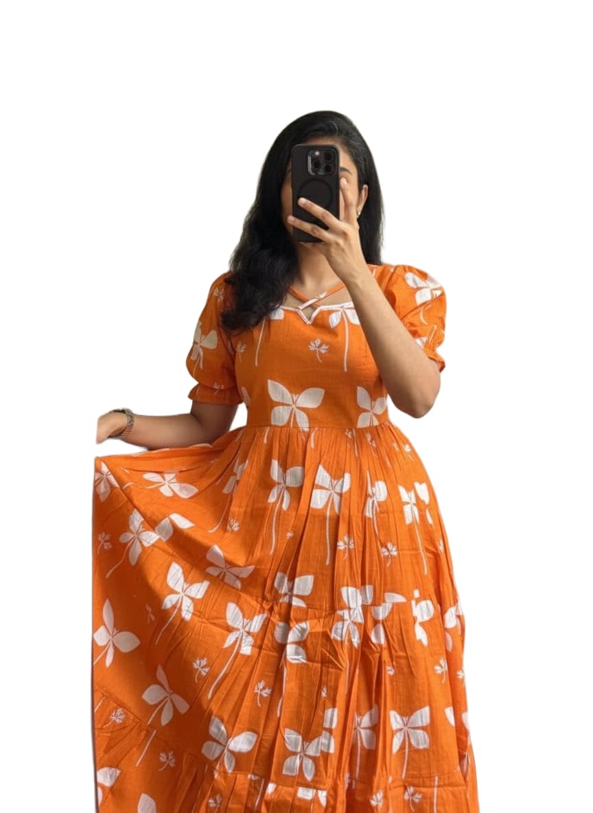 Rajani Fashion Girls & Women Floral Jaipuri Printed Regular Fit Frock.-image-9