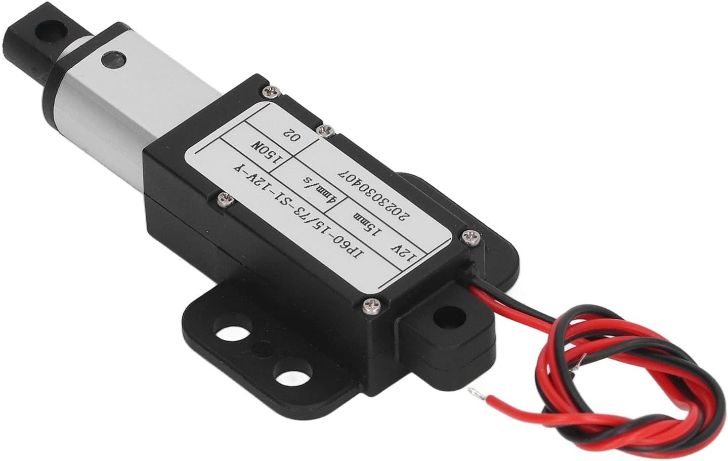 Electric Micro Linear Actuator 12V 150N, Mini Linear Actuator with 15mm Stroke for Fan Blades, Cabinets, Window Opener, Robotics, Table (with Bracket)