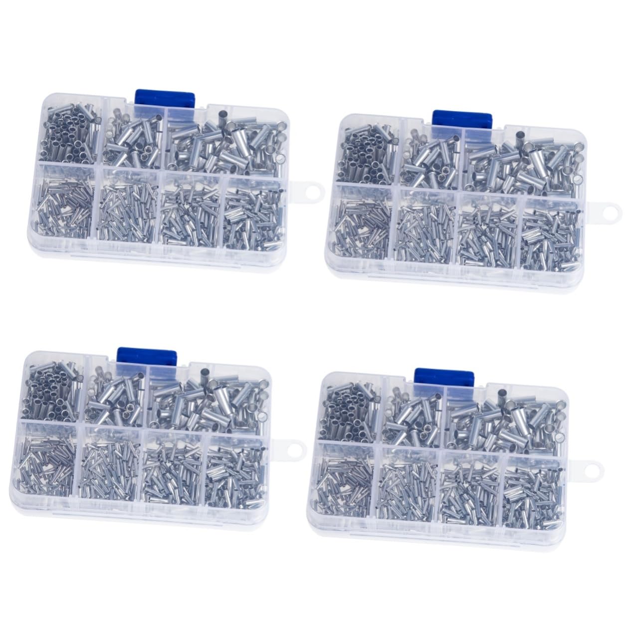 Baluue Kit Di Connettori Per Cavi Da 4 Set Manicotti A Crimpare Connettori Di Testa Non Isolati Kit Di Crimpatura Per Terminali Di Estremità Di Cavi 600 Pezzi*4