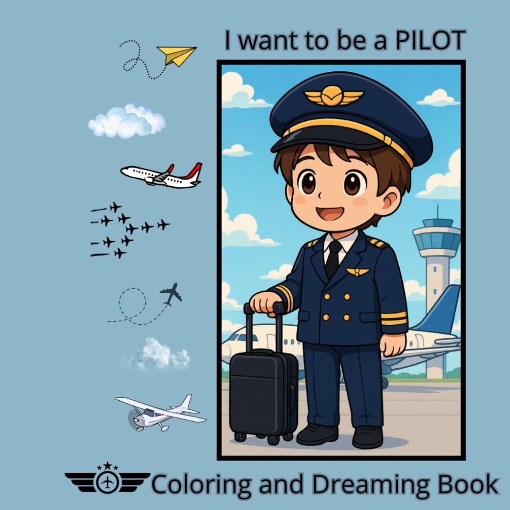 I want to be a Pilot: A Coloring book and Dreaming Adventure