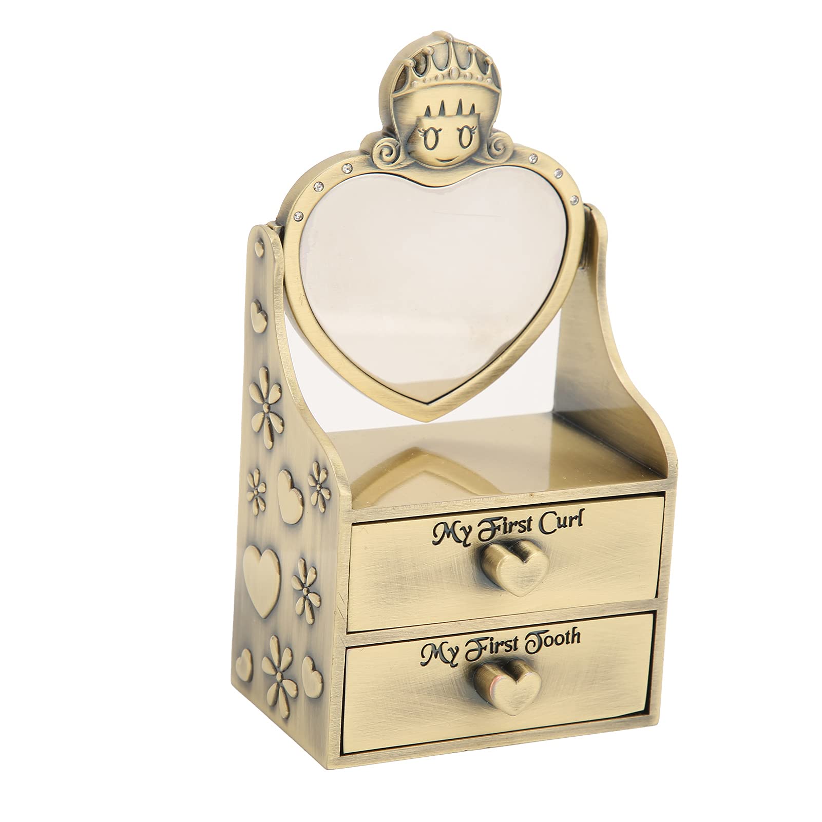 Scatola dei ricordi per bambini Carino Resistenza Durabilità Aspetto alla moda Fatina dei denti Regali per ragazze e ragazzi (Antique Brass Color)