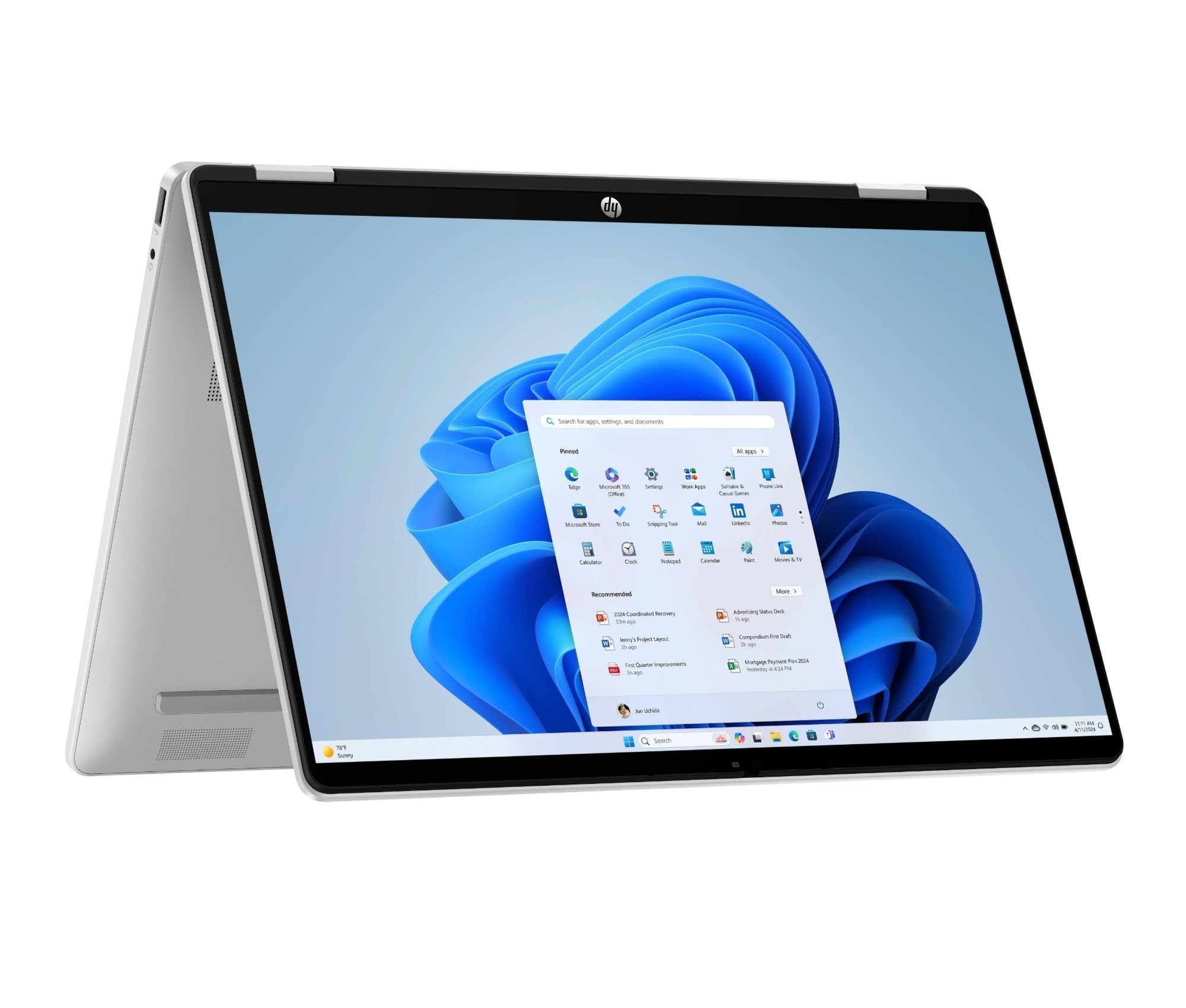 HP OmniBook 5 Flip 14-fp0004sl, Notebook, (Processore Intel Core 3 100U, 8GB RAM, 512GB SSD, Windows 11), Lavoro d'ufficio avanzato, Multitasking, Convertibile, Tastiera Italiana QWERTY, Argento