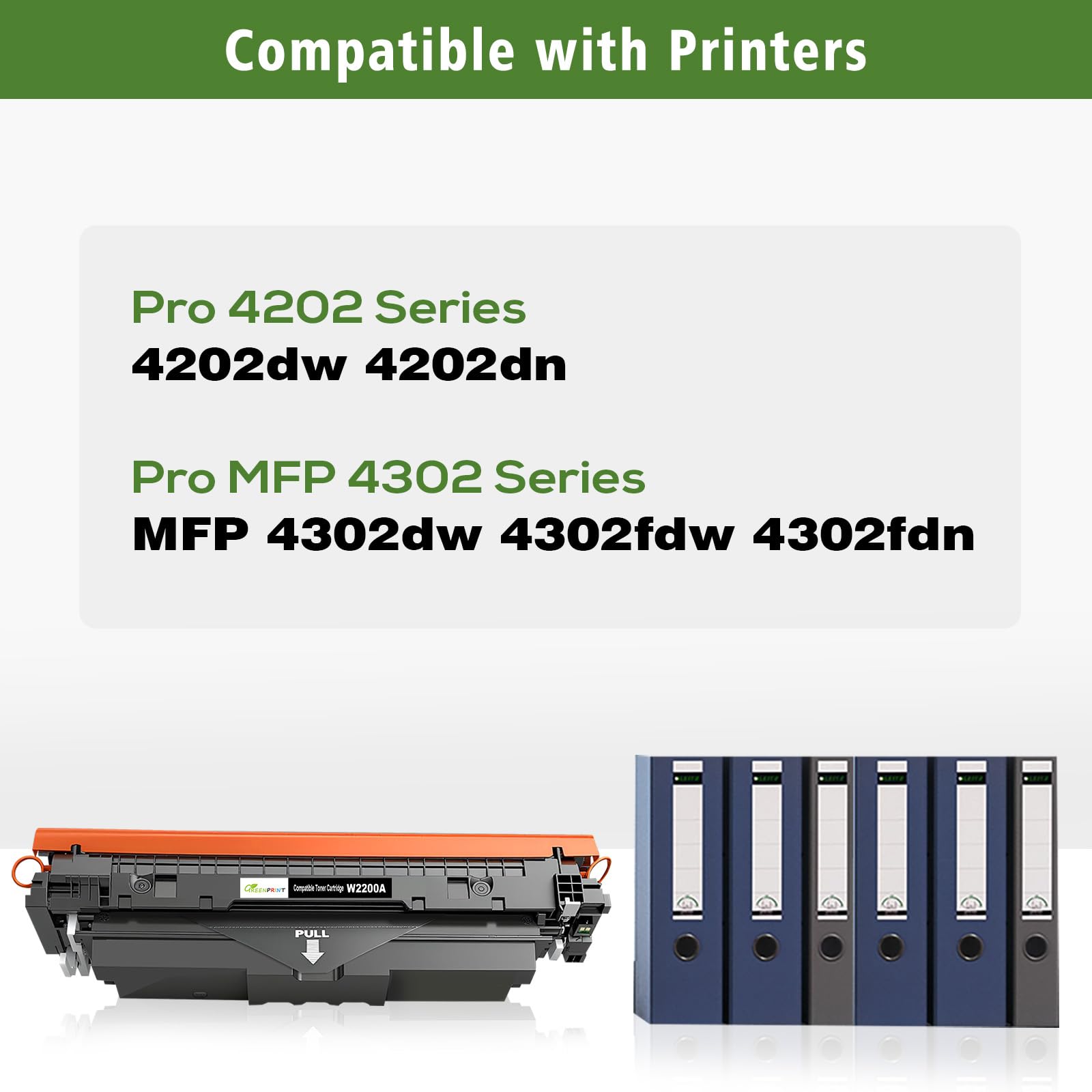GREENPRINT CON CHIP 220A W2200A W2201A W2202A W2203A Cartucce Toner Compatibili Set 4 Colori Capacità Standard per Pro 4202 4202dw 4202dn MFP 4302 4302dw 4302fdw 4302fdn Stampante ( BK/C/M/Y )